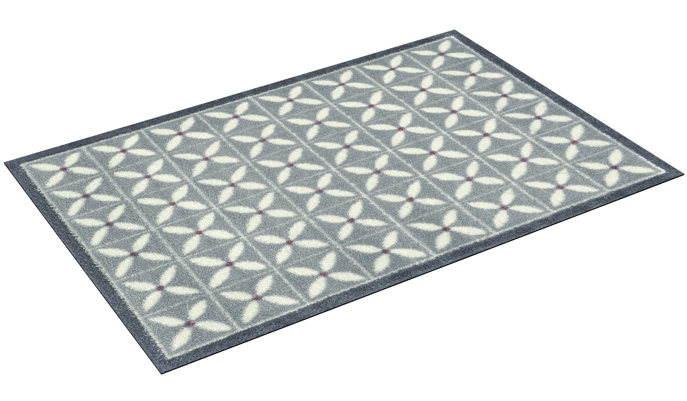 Turtle Mat Fußmatte »Flower Fields Grey«, rechteckig, 9 mm Höhe