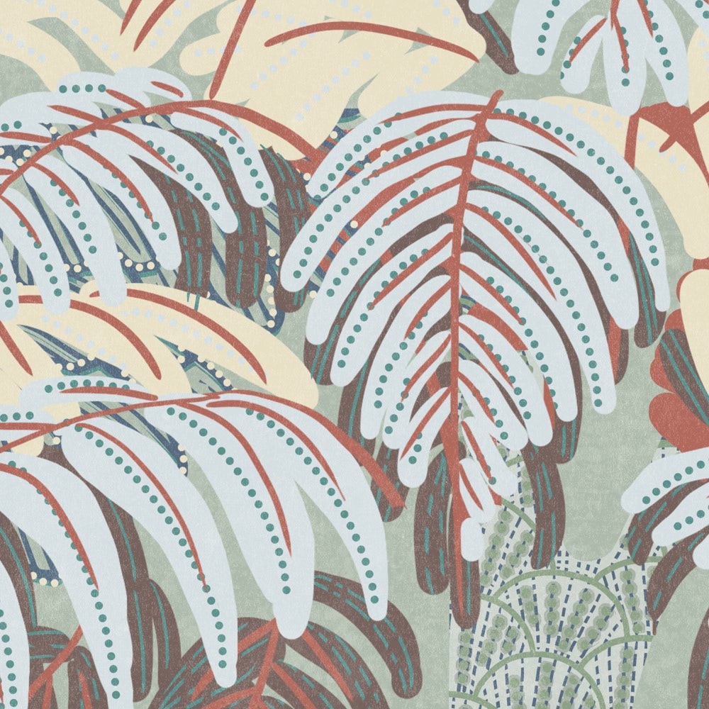 Komar Fototapete »Vlies Fototapete - Patterned Palms - Größe 400 x 250 cm« Motiv | bedruckt glatt