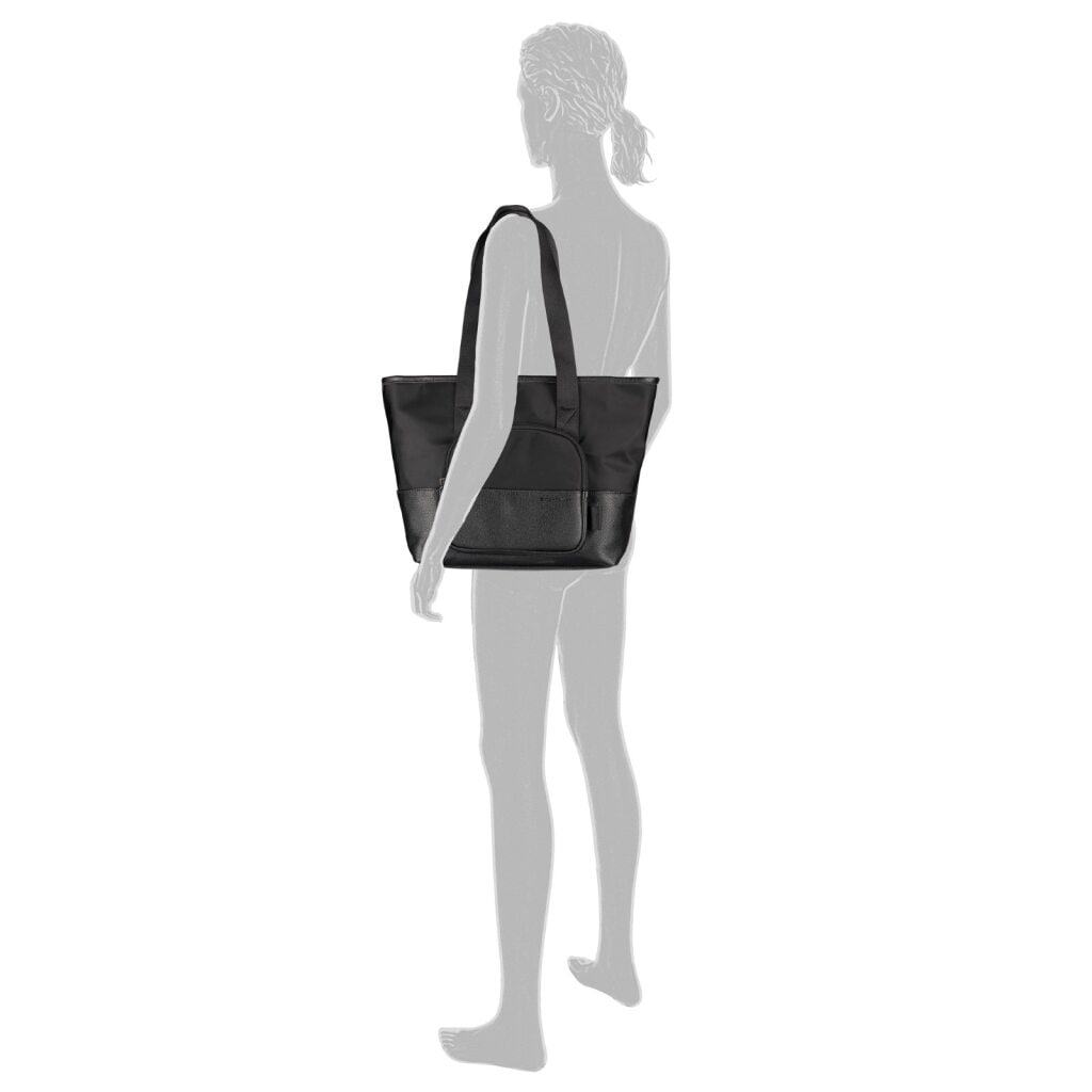 TOM TAILOR Shopper »Viene« fein genarbtes Lederimitat trifft auf leichtes Nylon mit feinem Logo