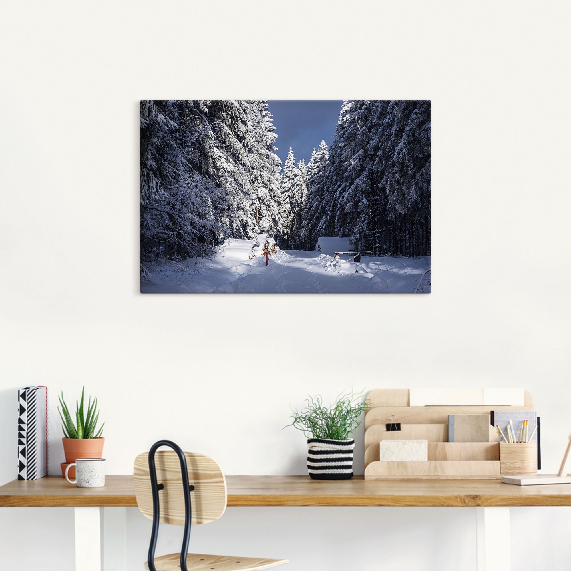 Artland Leinwandbild »Winter im Thüringer Wald II«, Waldbilder, (1 St.), auf Keilrahmen gespannt