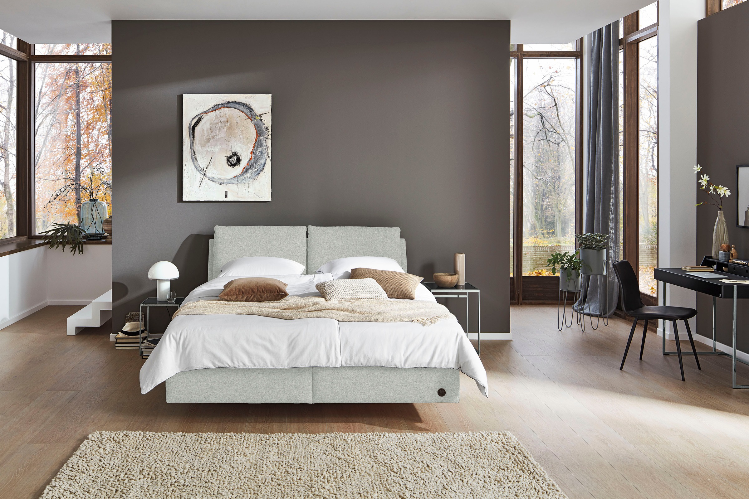 Birkenstock Boxspringbett »Linz«, mit Kopfteil in Kissenoptik