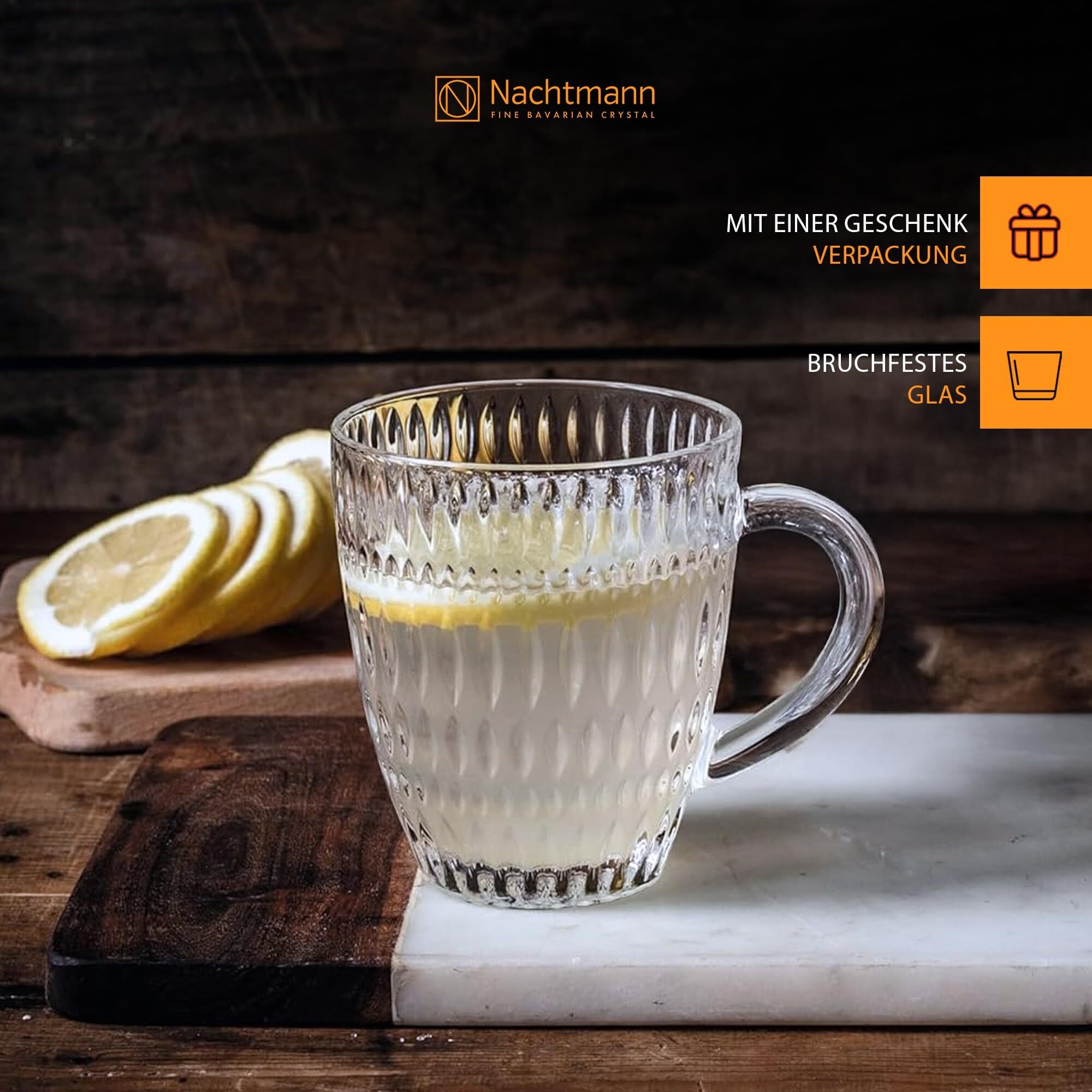Nachtmann Becher »Kaffeebecher Ethno Barista 392 ml 2er Set transparent«