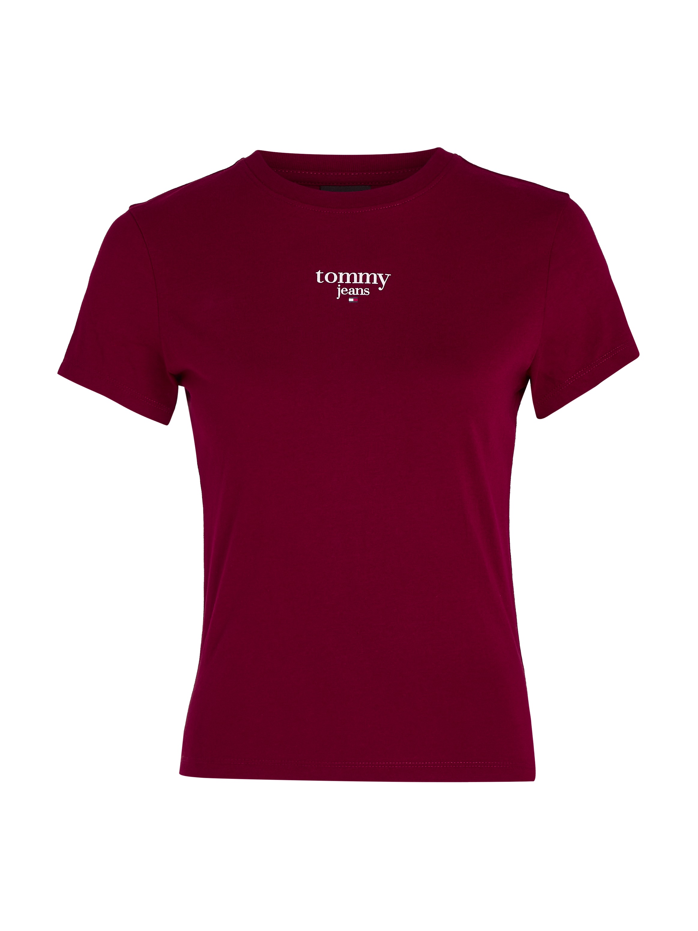 Tommy Jeans Rundhalsshirt »TJW SLIM ESSENTIAL LOGO 1 SS EXT«, mit Tommy Jeans Logoschriftzug, Rundhals