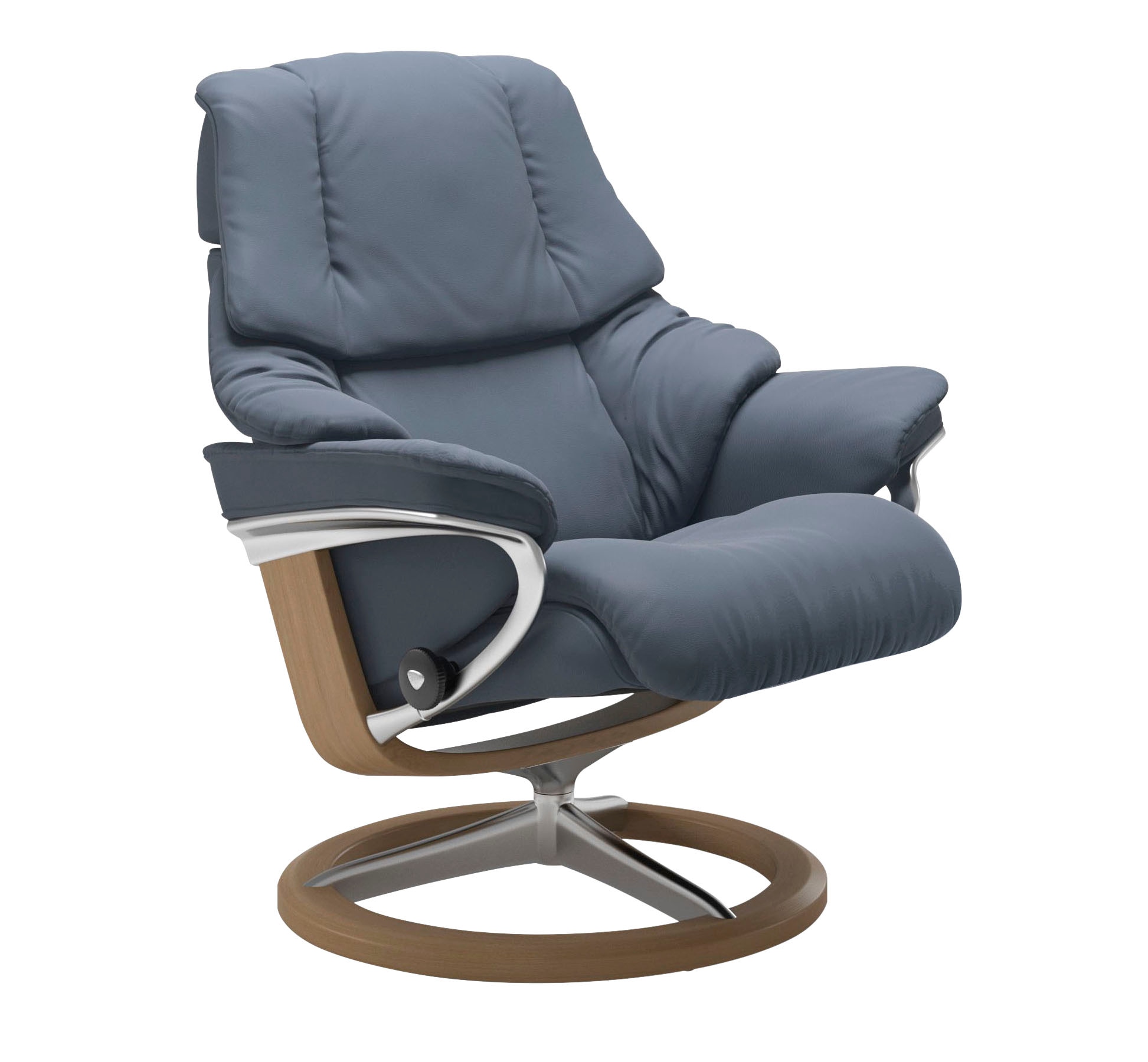 Stressless® Relaxsessel »Reno«, (Set, Relaxsessel mit Hocker), mit Hocker, mit Signature Base, Größe S, M & L, Gestell Eiche
