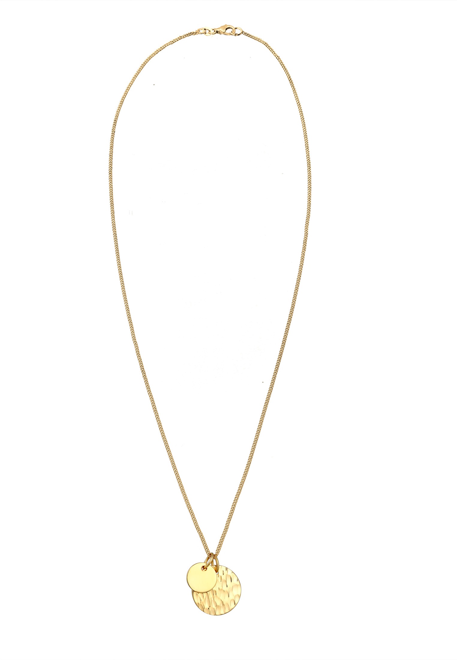 Elli Kette mit Anhänger »Halskette Plättchen Münzen Gehämmert Look 925 Silber«