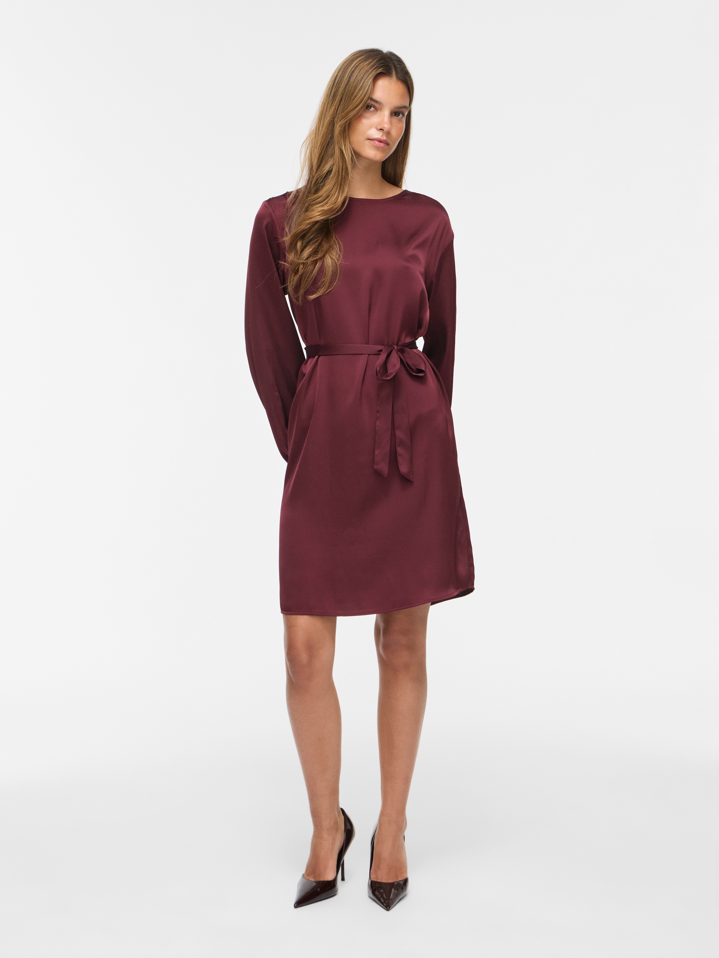 Vila Minikleid »VIENNA RAVENNA L/S O-NECK DRESS - NOOS« Kunstfaser