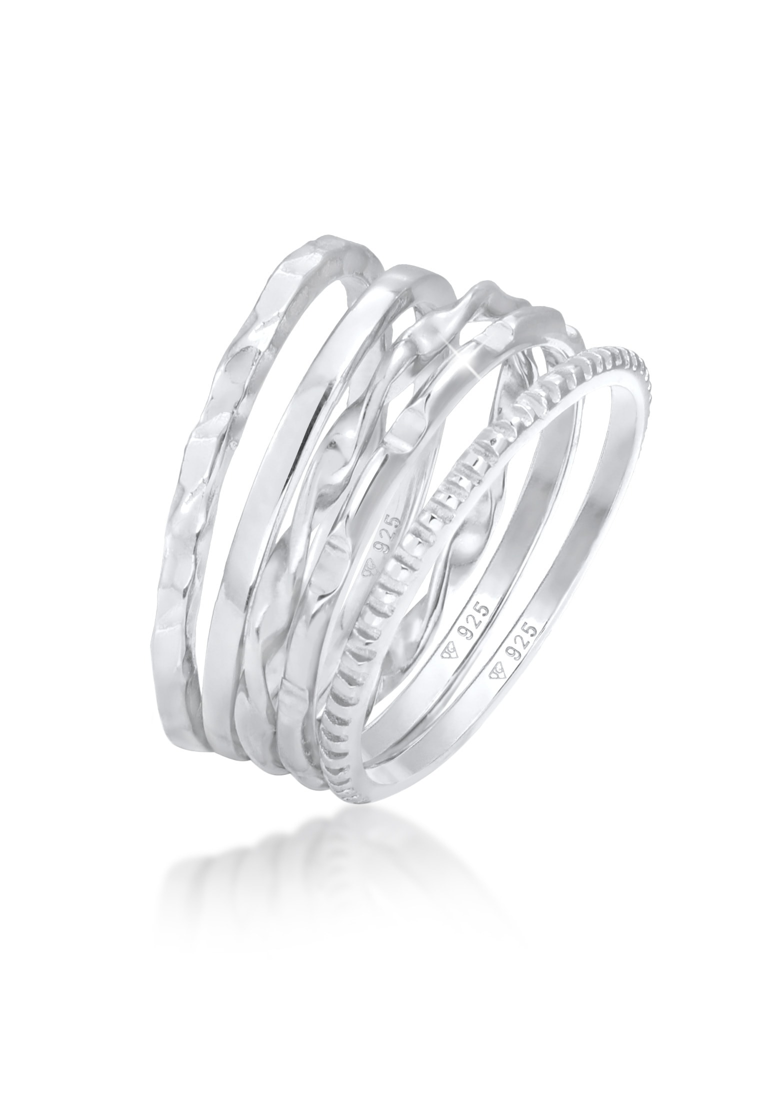 Ring-Set »Ring Stapelringe Stacking Basic 5er Set 925 Silber«