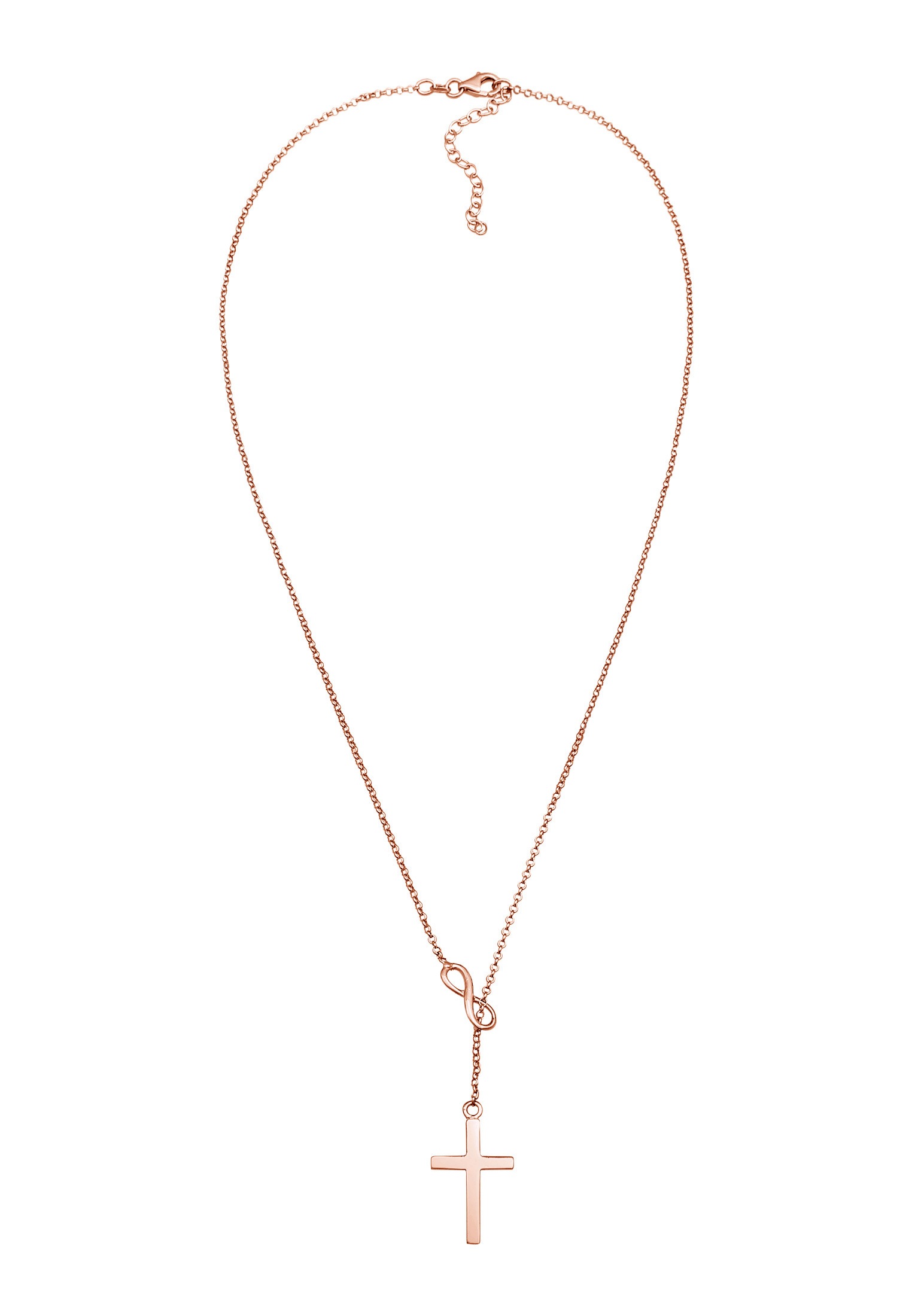 Elli Y-Kette »Halskette Y-Kette mit Kreuz und Infinity Symbol 925 Silber«