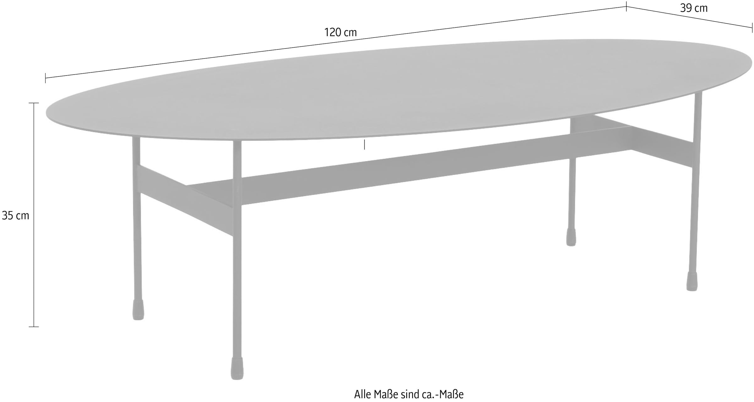 Spinder Design Couchtisch »MIRA OVAL«, Couchtisch aus Stahl