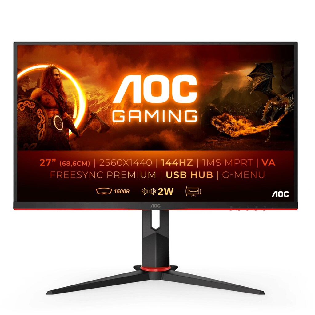 Hyrican Gaming-PC-Komplettsystem »Rockstar SET02319«, Windows 11, Intel Core i5-12400F,inklusive 27" Monitor AOC CQ27G2U/BK