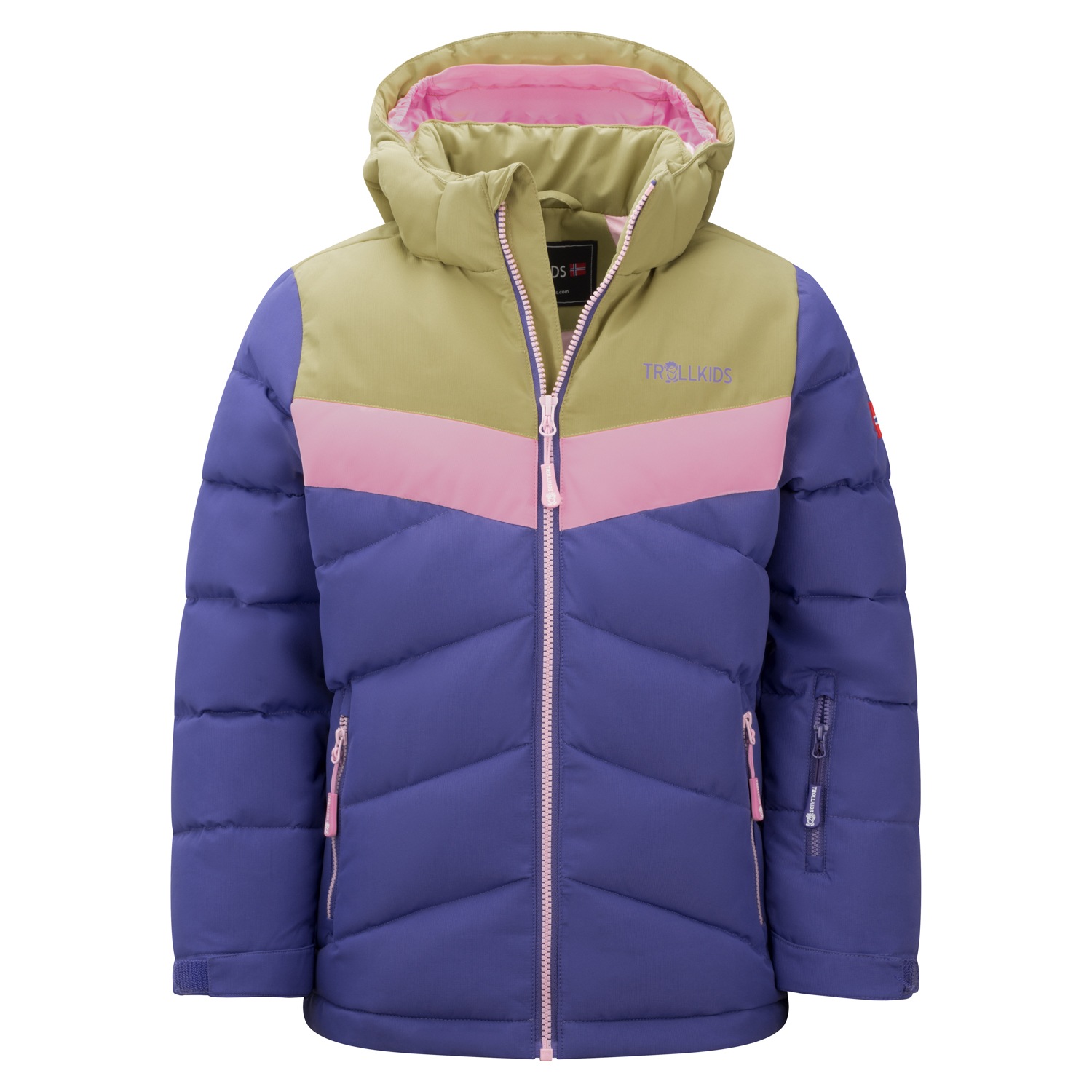 Trollkids Mädchen Steppjacke »GIRLS GRYLLEFJORD JACKET« mit Kapuze in lila, Größe 104