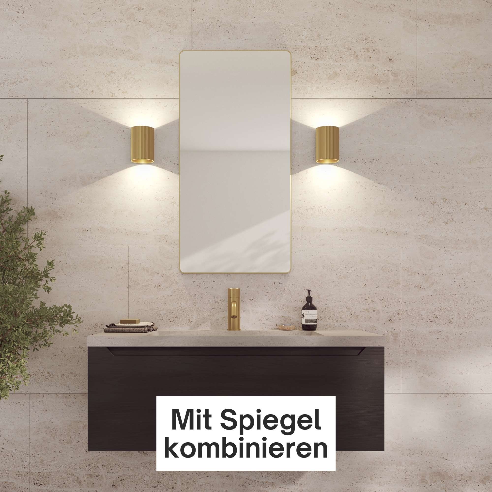 Loevschall Wandleuchte »Sekvens LED Wandleuchte,  Wandlampe  für Küche, Bad, Flur & Wohnzimmer« LED-Modul 1 Stk. Warmweiß Stilvoll & modern, Wasserdicht, Auf und ab Einstellbar