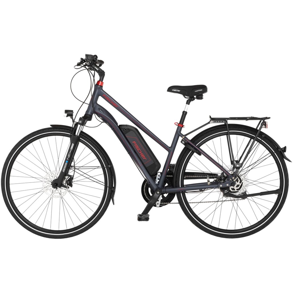 FISCHER Fahrrad E-Bike »VIATOR 1.0 Diamant 50«, 8 Gang, Shimano, Acera, Heckmotor 250 W, (mit Faltschloss)