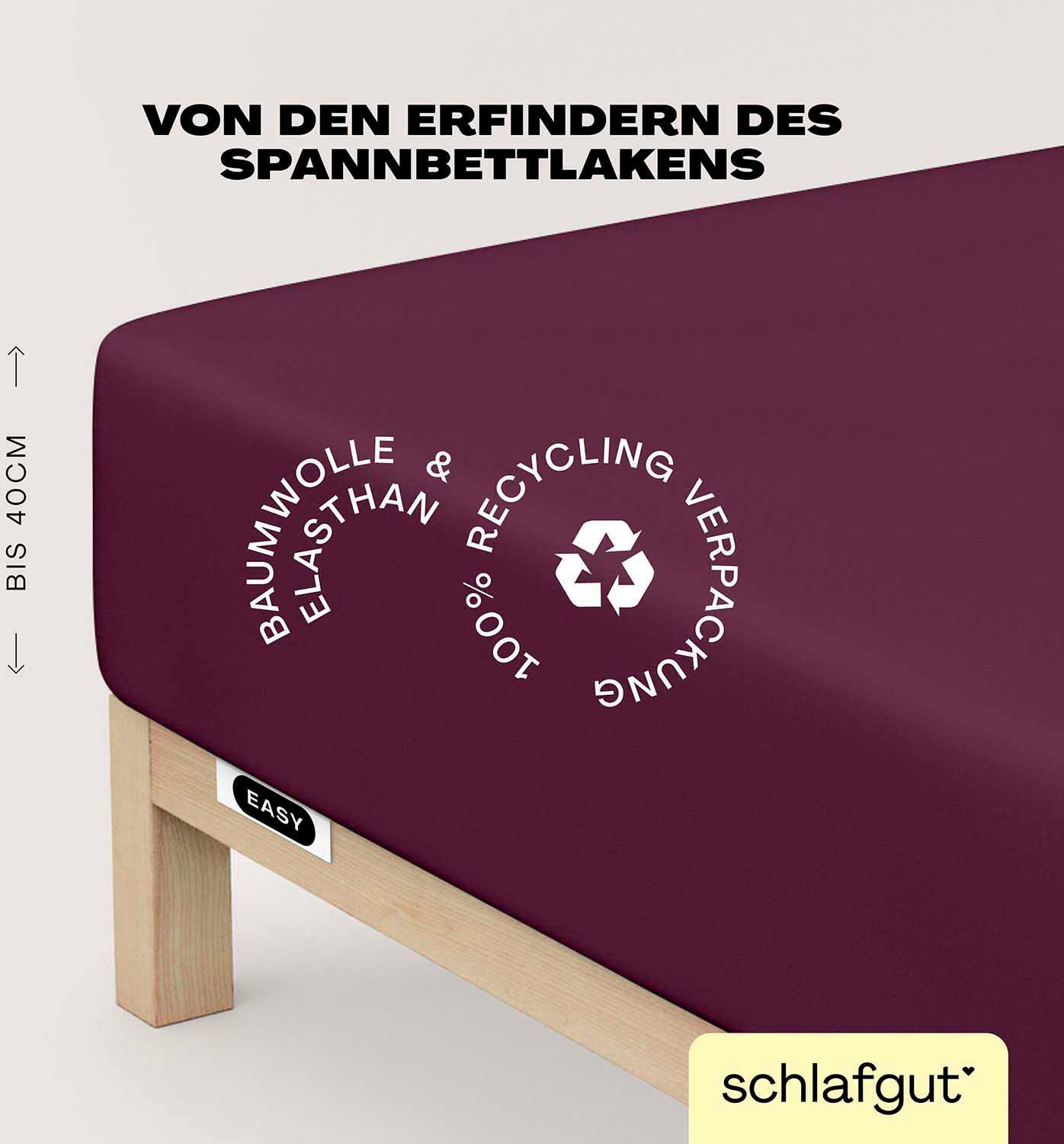 Schlafgut Spannbettlaken »EASY Jersey Elasthan Boxspring«, MADE IN GREEN by OEKO-TEX®