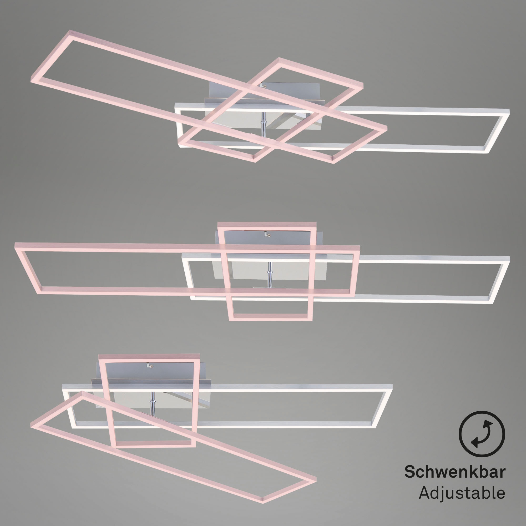 Briloner Leuchten LED Deckenleuchte »3156018 FRAME«, 1 flammig, Deckenlampe, 104x42x10cm, Chrom, 55W, Wohnzimmer, Schlafzimmer, Küche