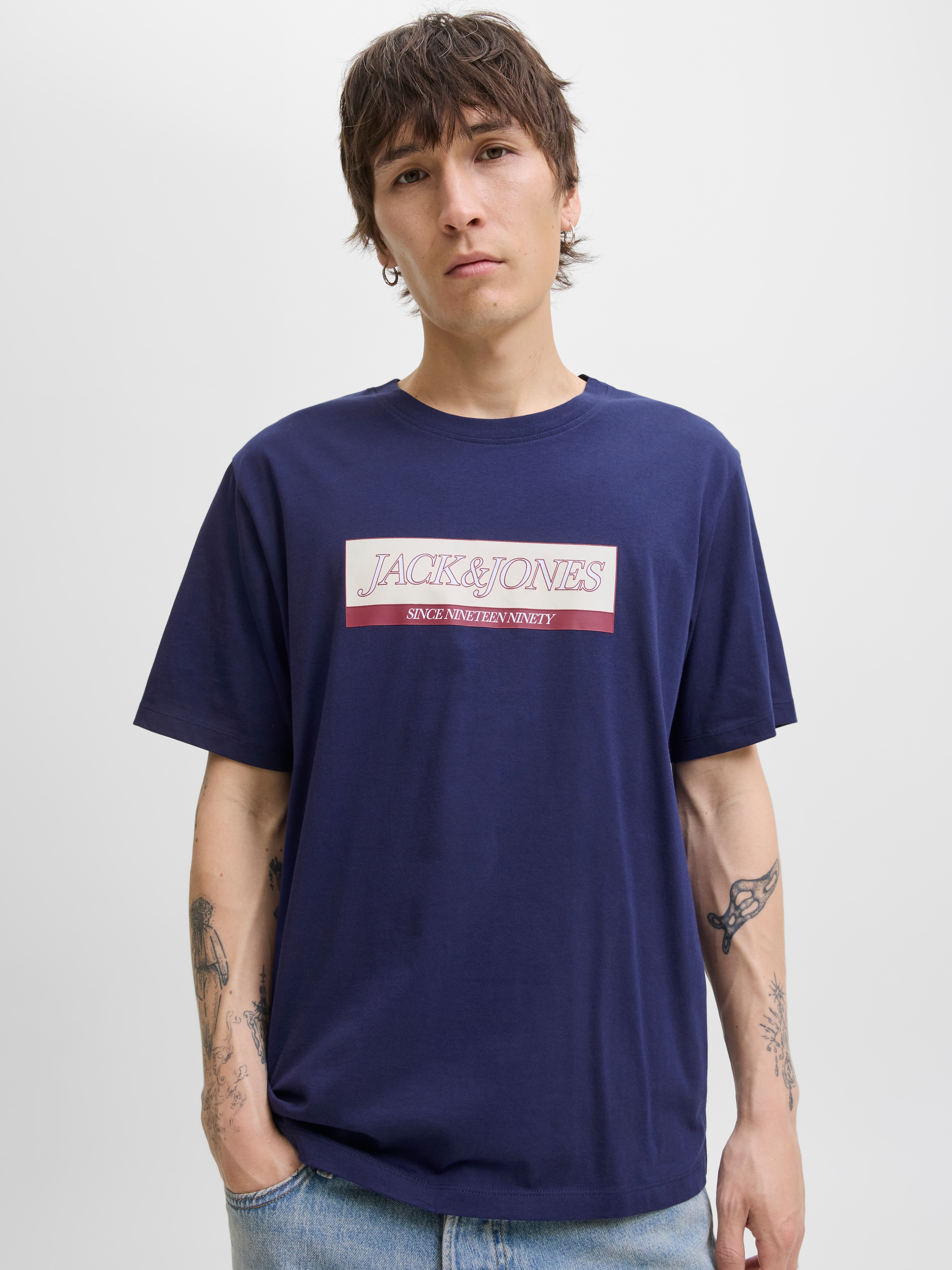 Jack & Jones T-Shirt »JORINWOOD BLOCK BRANDING TEE SS CN«