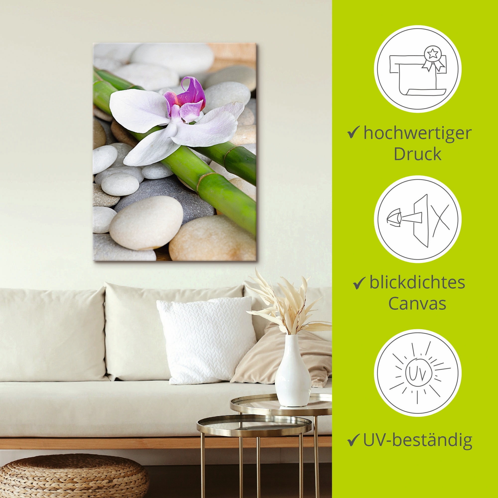 Artland Leinwandbild »Zen Orchidee« Zen 1 Stk. tlg. auf Holzrahmen gespannt