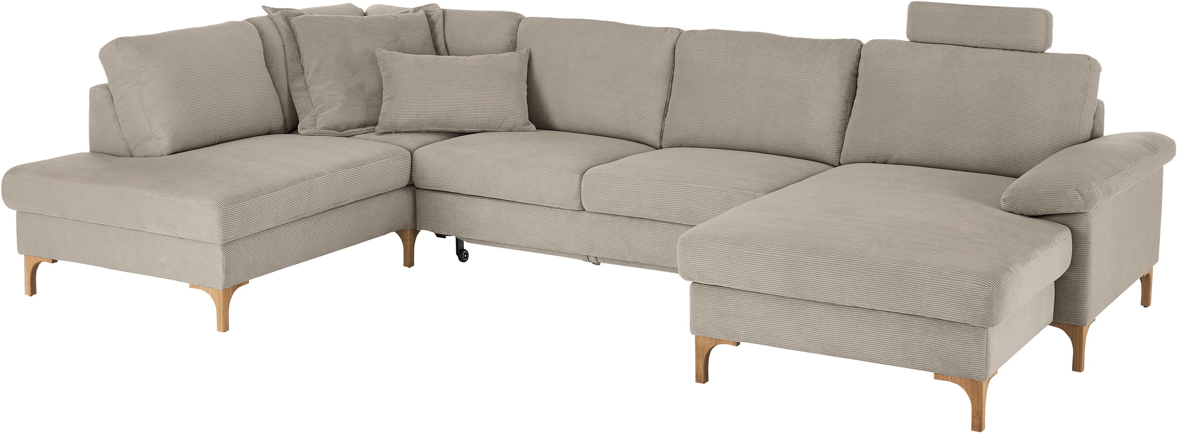 3C Candy Wohnlandschaft »Lecce, wahlweise PUR-Schaumstoff oder Tonnentaschenfederkern U-Form« Bettkasten in Umbauecke und Longchair, sowie Querschläfer im 2-Sitzer