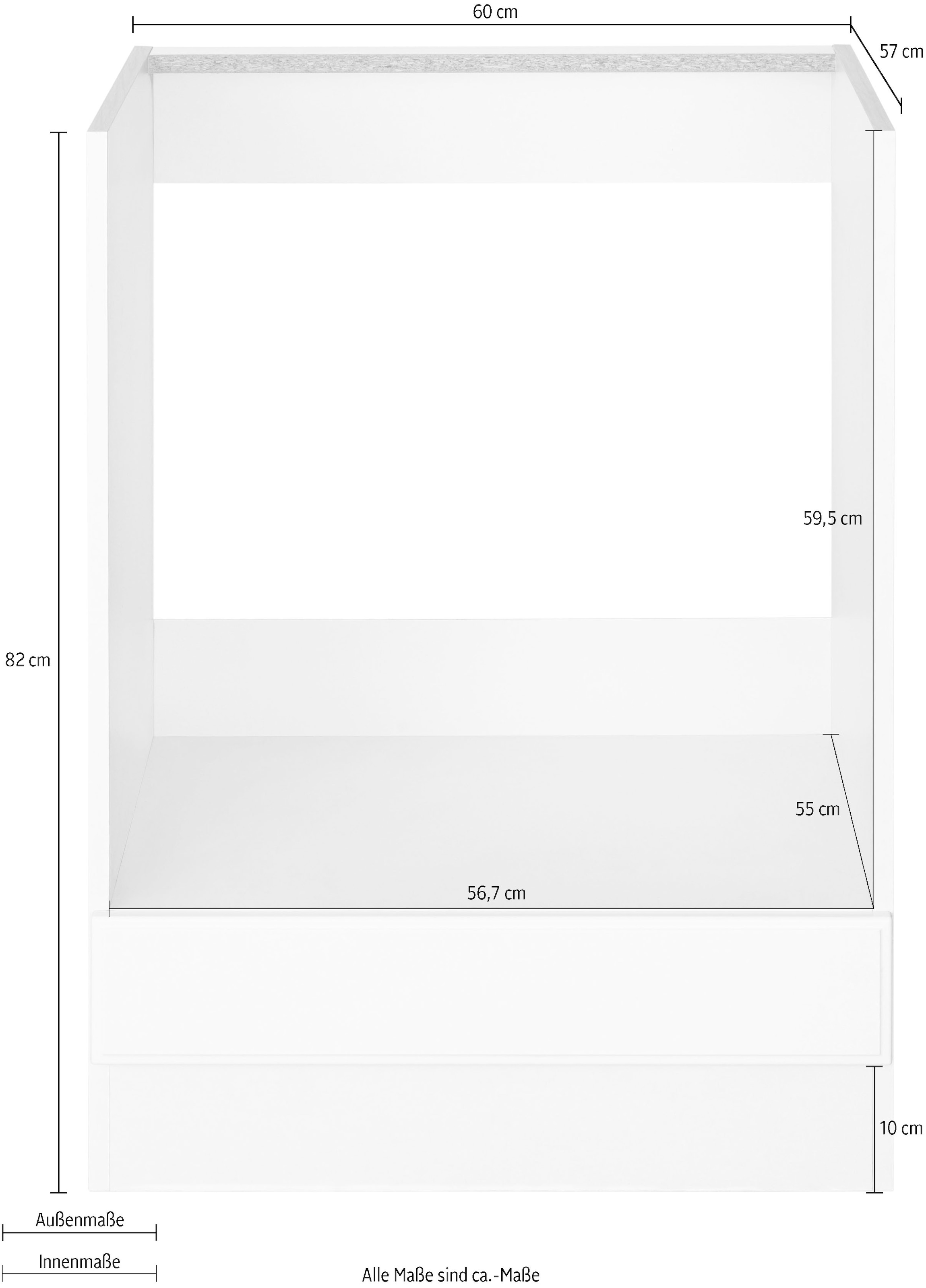 wiho Küchen Herdumbauschrank »Erla«, 60 cm breit mit Kassettenfront, ohne  Arbeitsplatte online kaufen