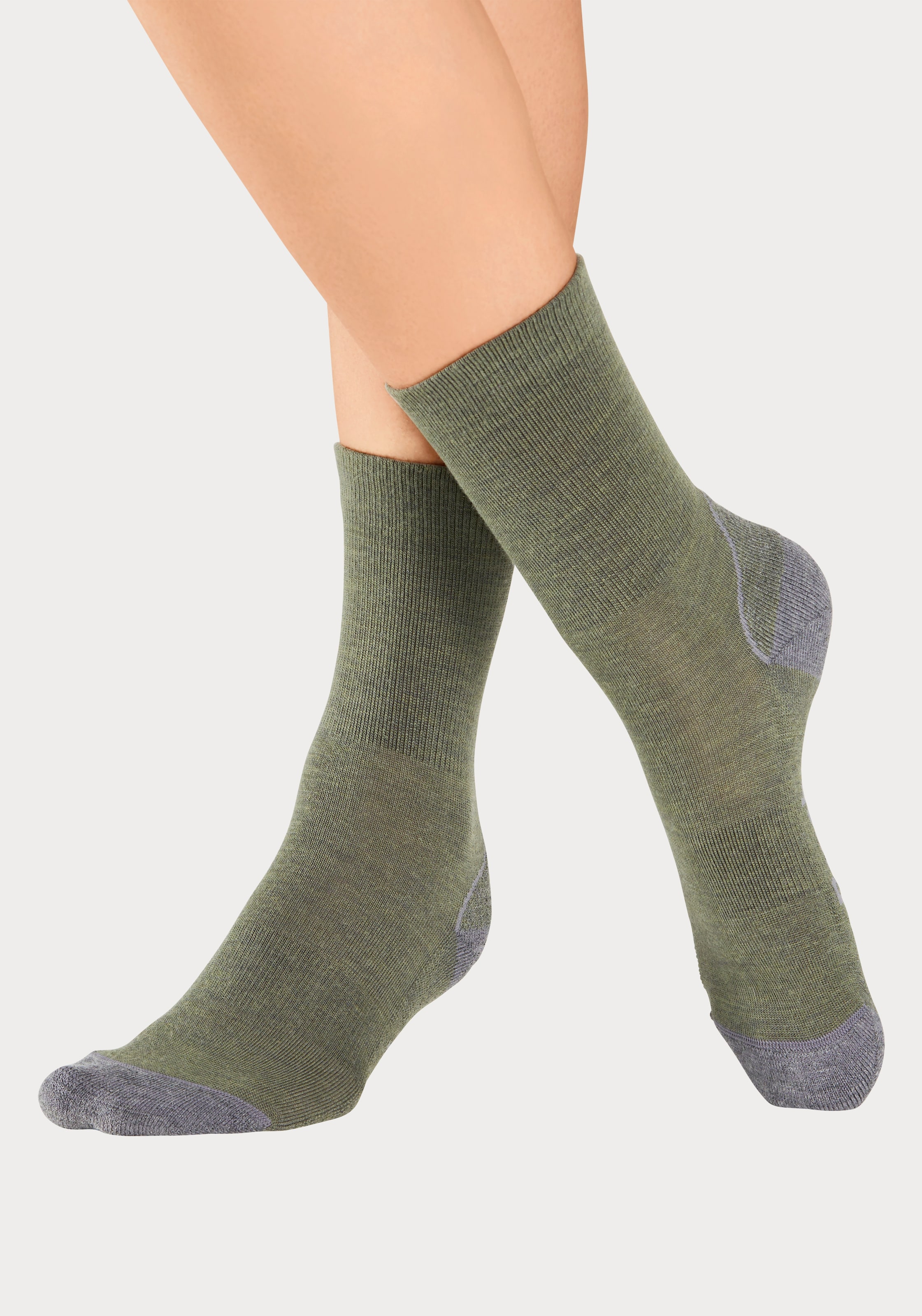 Bench. Wandersocken, (2 Paar), Wollsocken aus flauschigem Material mit 51% Wolle