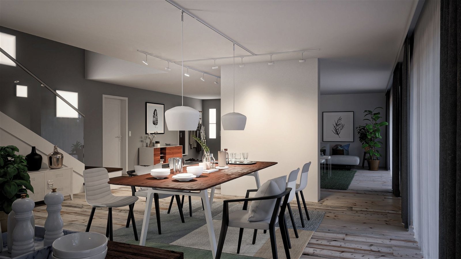 Paulmann Schienensystem-Leuchten »URail Schienenspot Circle Einzelspot 222lm 5,3W 2700K 230V Chrom matt«, dimmbar, Einzelspot