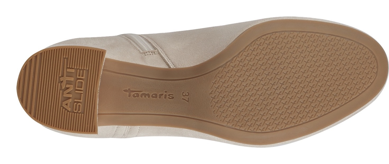 Tamaris Stiefelette, Blockabsatz, Businessschuh, Ankleboots mit Stretcheinsatz