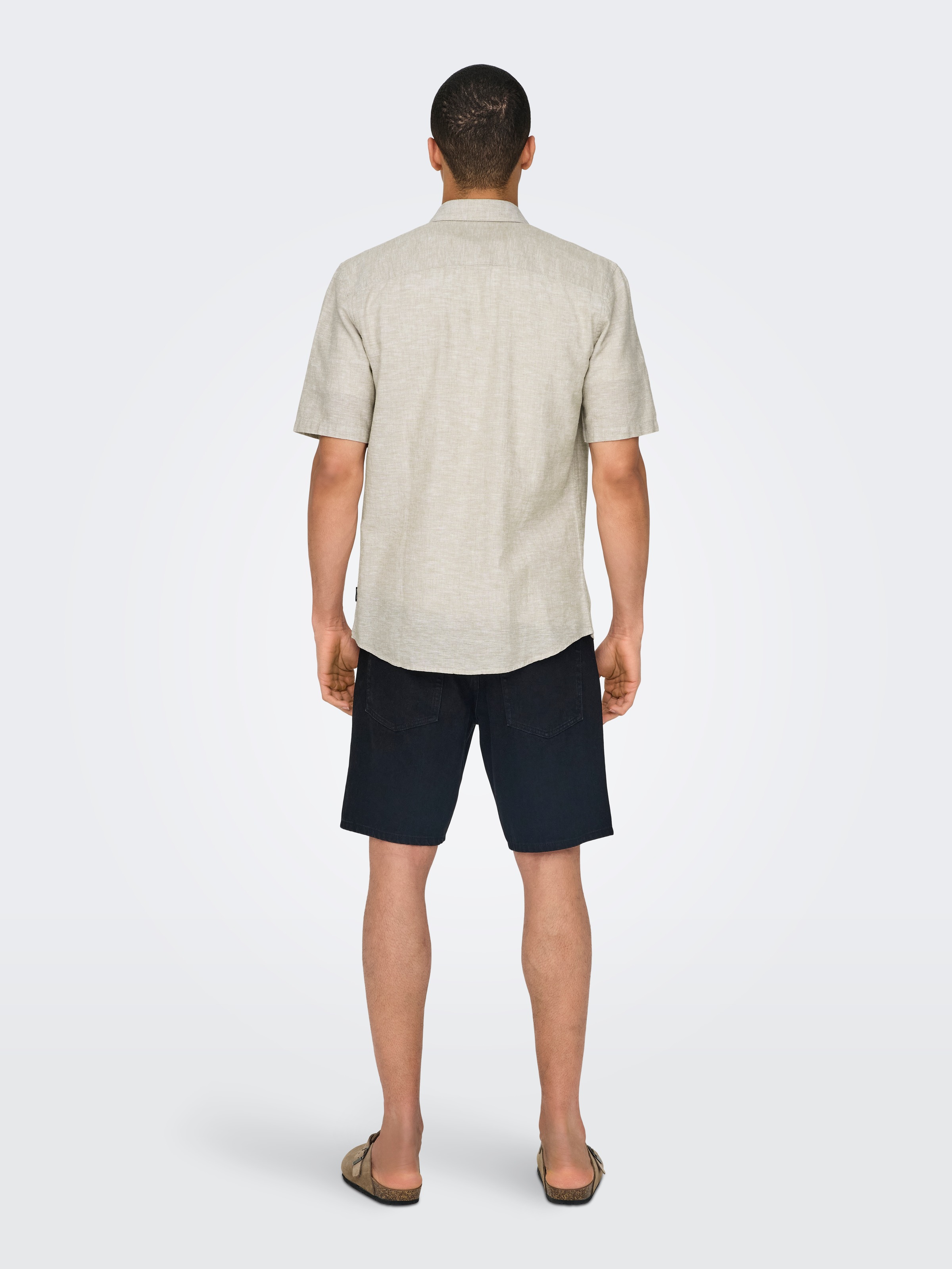 ONLY & SONS Kurzarmhemd »ONSCAIDEN SS SOLID LINEN SHIRT NOOS«