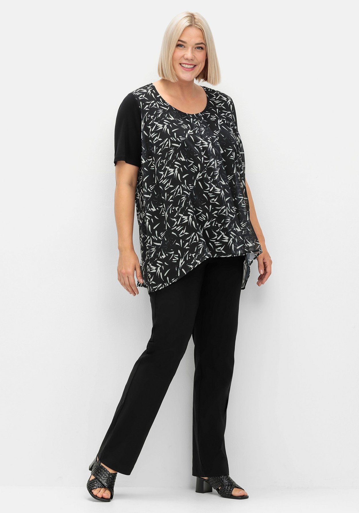 Sheego Blusenshirt »Blusenshirt aus Jersey und Chiffon«