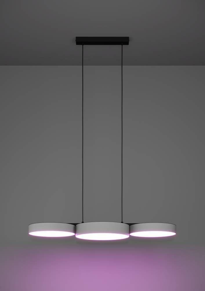 EGLO Hängeleuchte »BARBANO-Z Hängelampe, grau weiß, ZigBee 3.0, Disco-Modus, Timer«, 3 flammig, Leuchtmittel LED-Modul | LED fest integriert, App und Sprachsteuerung Alexa, ‎82 x 30 x 110 cm, exkl. Fernbedienung
