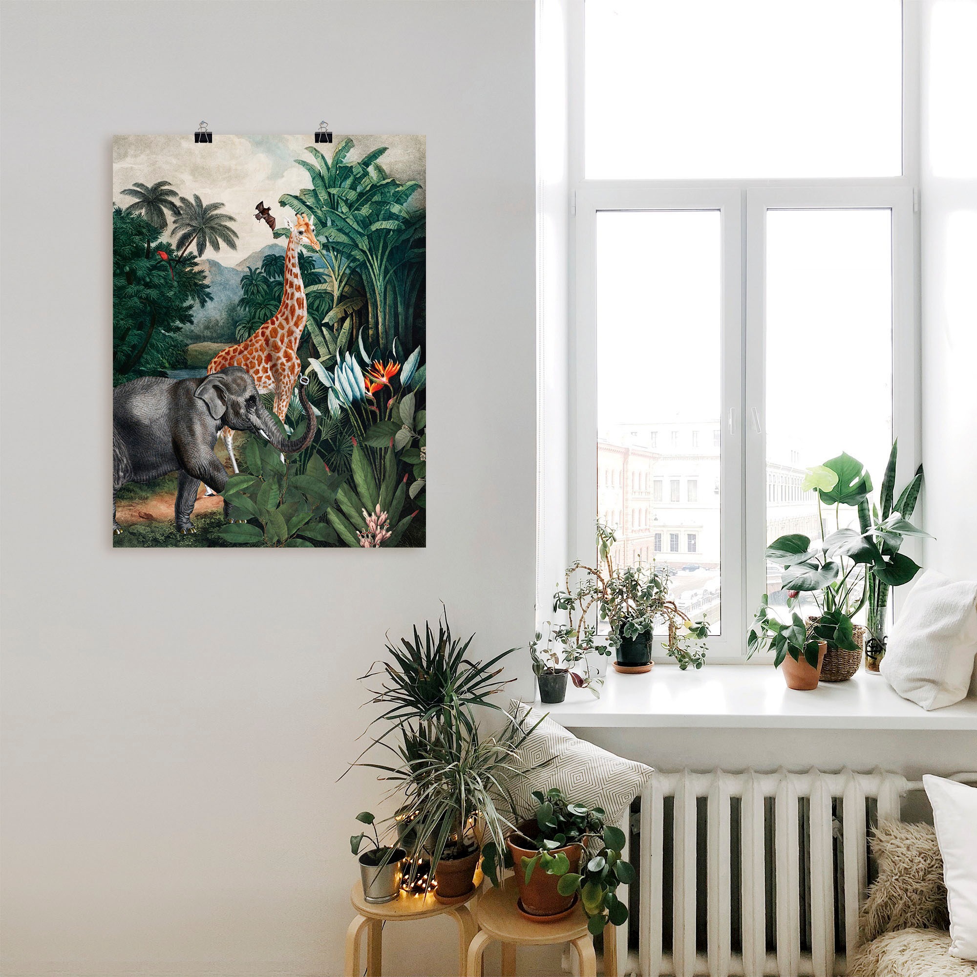 Artland Wandbild »Afrikanischer Dschungel«, Wildtiere, (1 St.), als Alubild, Outdoorbild, Leinwandbild, Poster in verschied. Größen