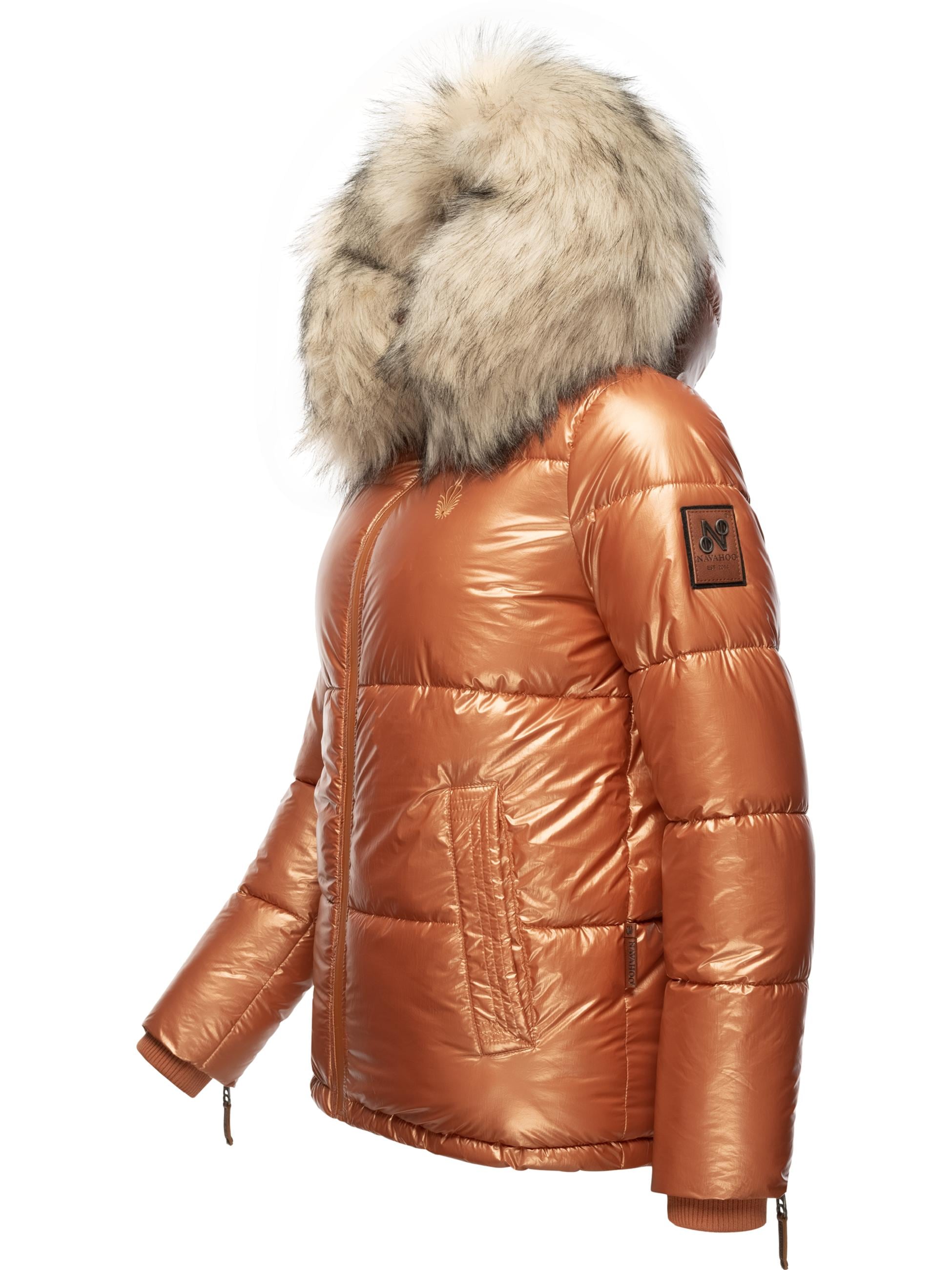 Navahoo Winterjacke »Winterjacke Tikunaa« mit Kapuze warm gefütterte Damen Steppjacke mit Kunstfellkapuze