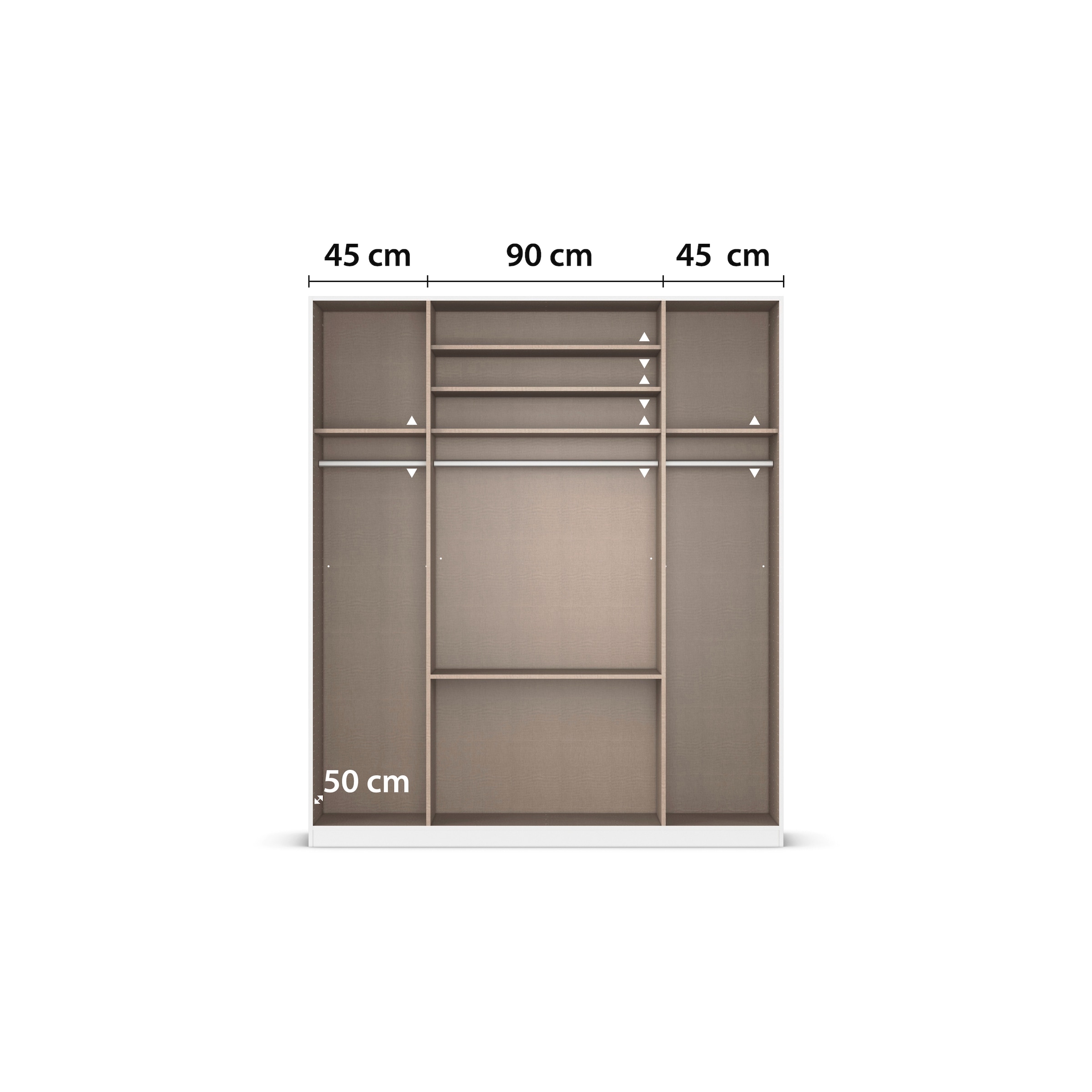 rauch Drehtürenschrank »Kleiderschrank Schrank Garderobe AGORDO mit Dekor- oder Hochglanzfront«, (in zwei Griff-Farben mit Dekor- oder Hochglanzfront), mit Außenschubkästen, in 6 Breiten und 2 Höhen MADE IN GERMANY