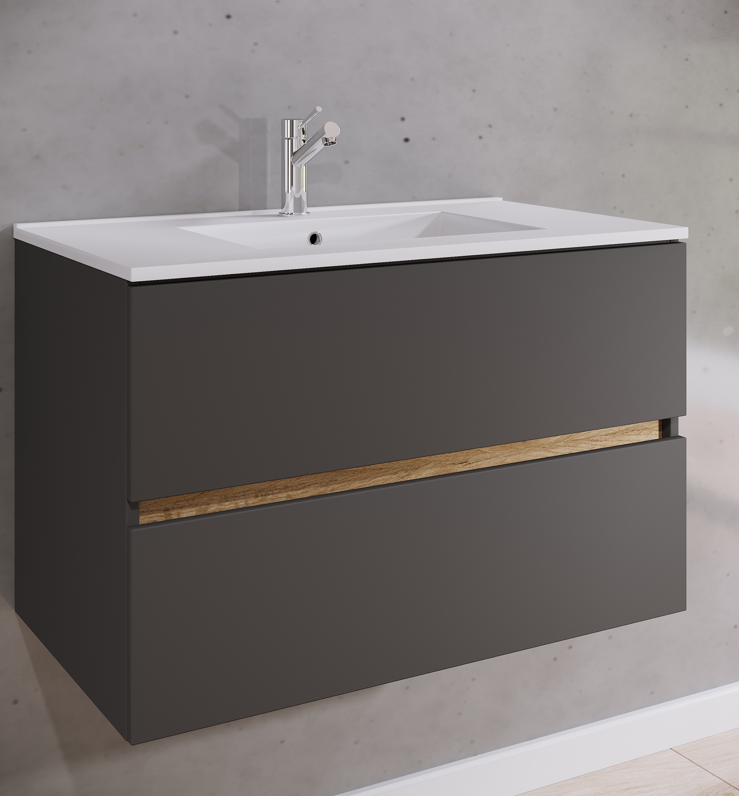 VCM Waschtisch »2 tlg. Badmöbel-Set mit Waschbecken Cosila-I 81 cm« 2 Stk. tlg.