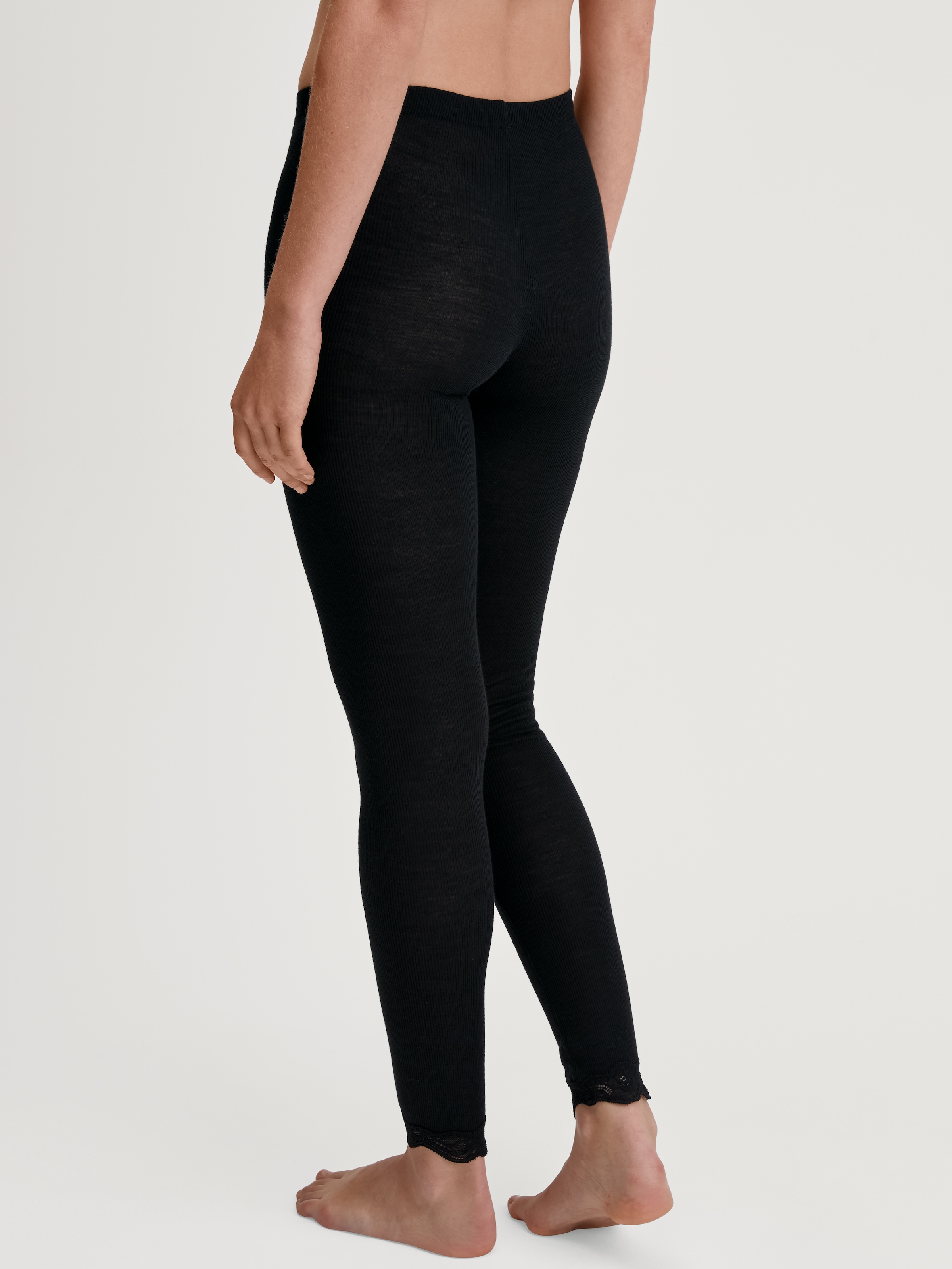 CALIDA Leggings »Richesse Lace«, Spitzen-Details, elastisch, Feinripp-Qualität, wärmend, weich