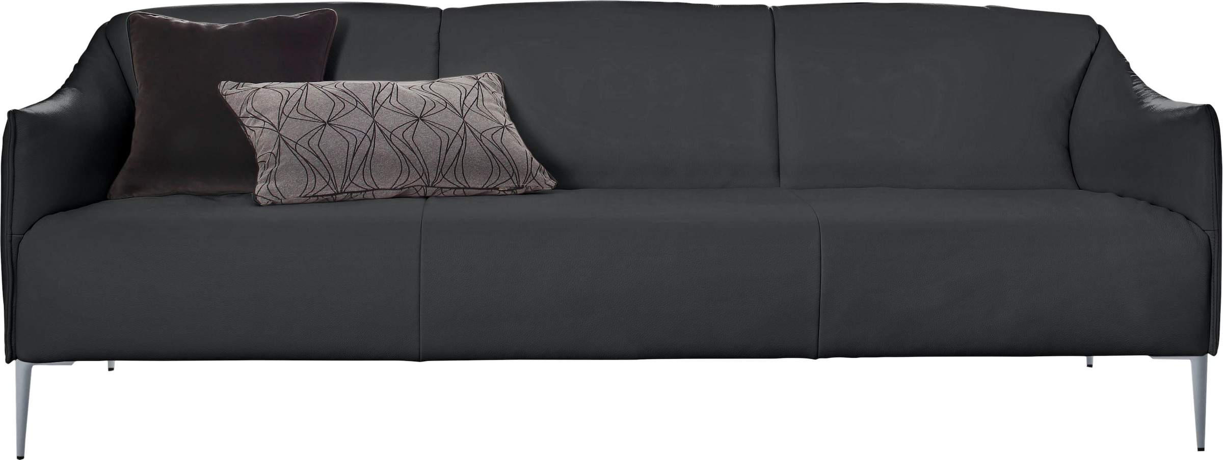 W.SCHILLIG 3-Sitzer »sally Design-Sofa, Loungesofa, bequem, schmale Armlehnen, Breite 224cm« mit Metallfüßen in Silber matt, Breite 224 cm