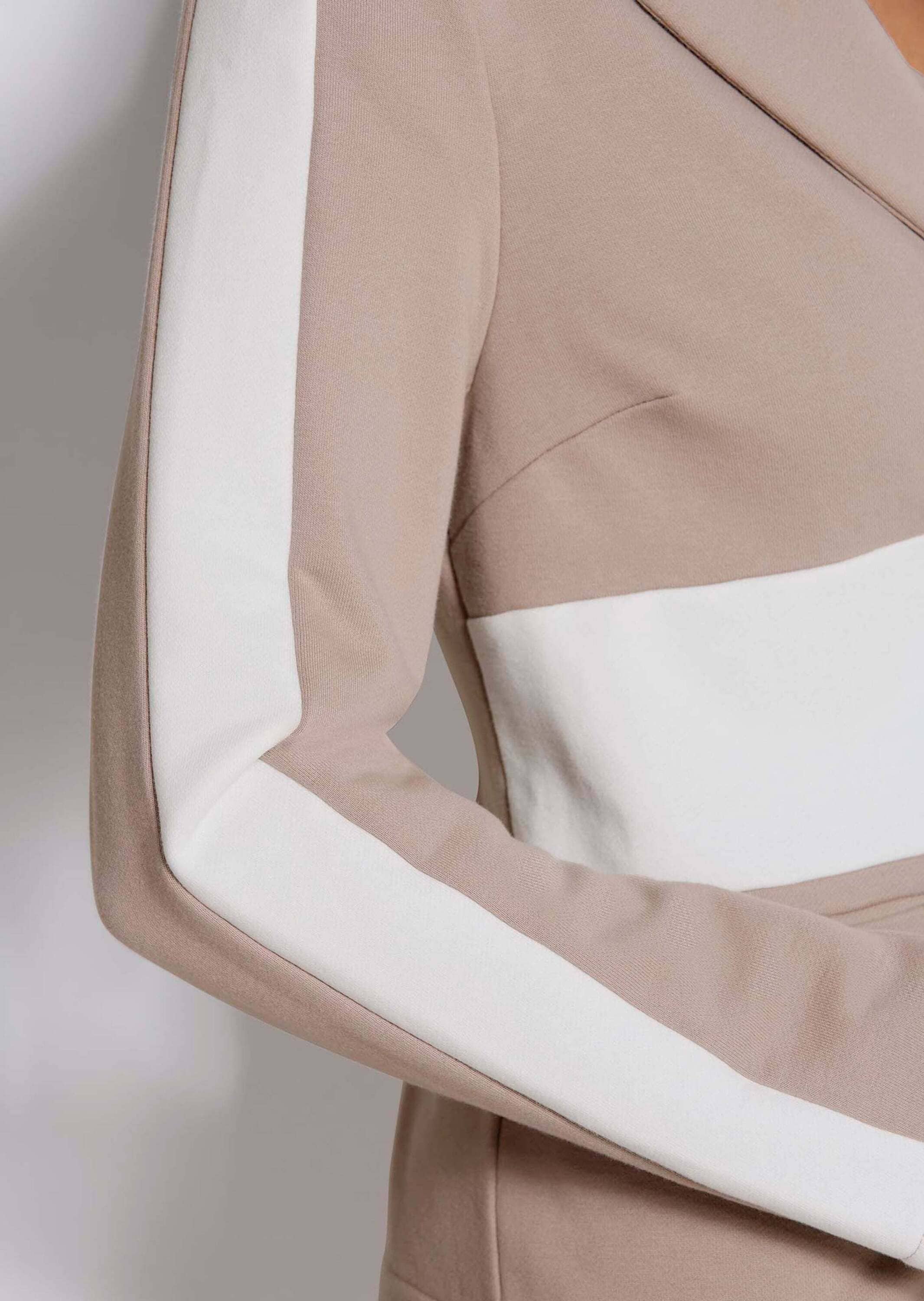 MADELEINE Langarmshirt »Blazer Elegante Businessjacke mit Kontrasten« Asymmetrische Blocktreifen