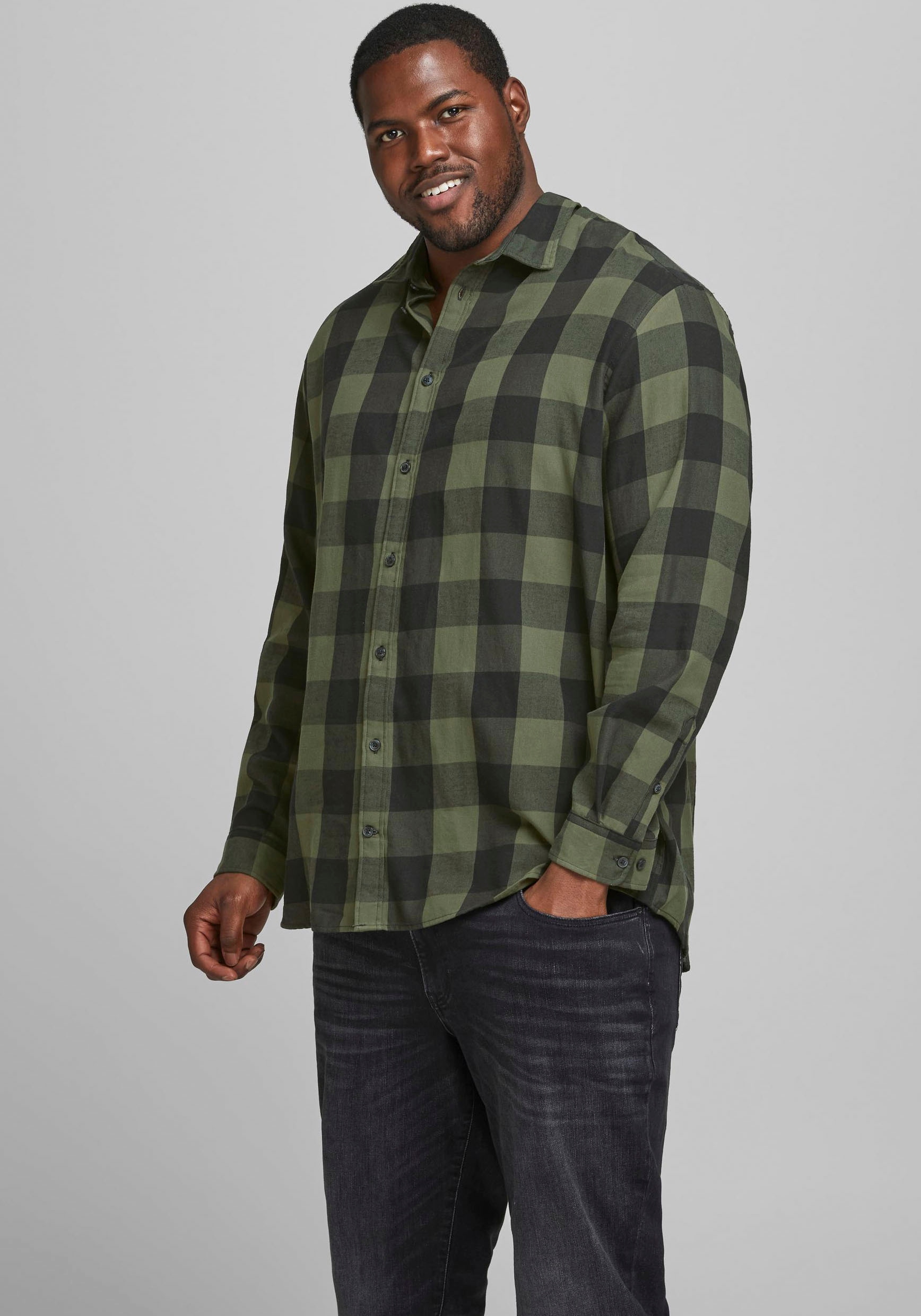 Jack & Jones PlusSize Karohemd »GINGHAM TWILL SHIRT«, Bis Größe 6XL