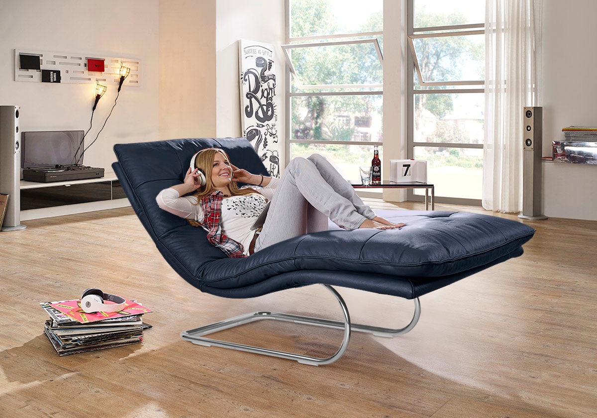 W.SCHILLIG Relaxliege »daily dreams«, in Waffelkissen-Optik, wahlweise mit Motor, Freischwingergestell