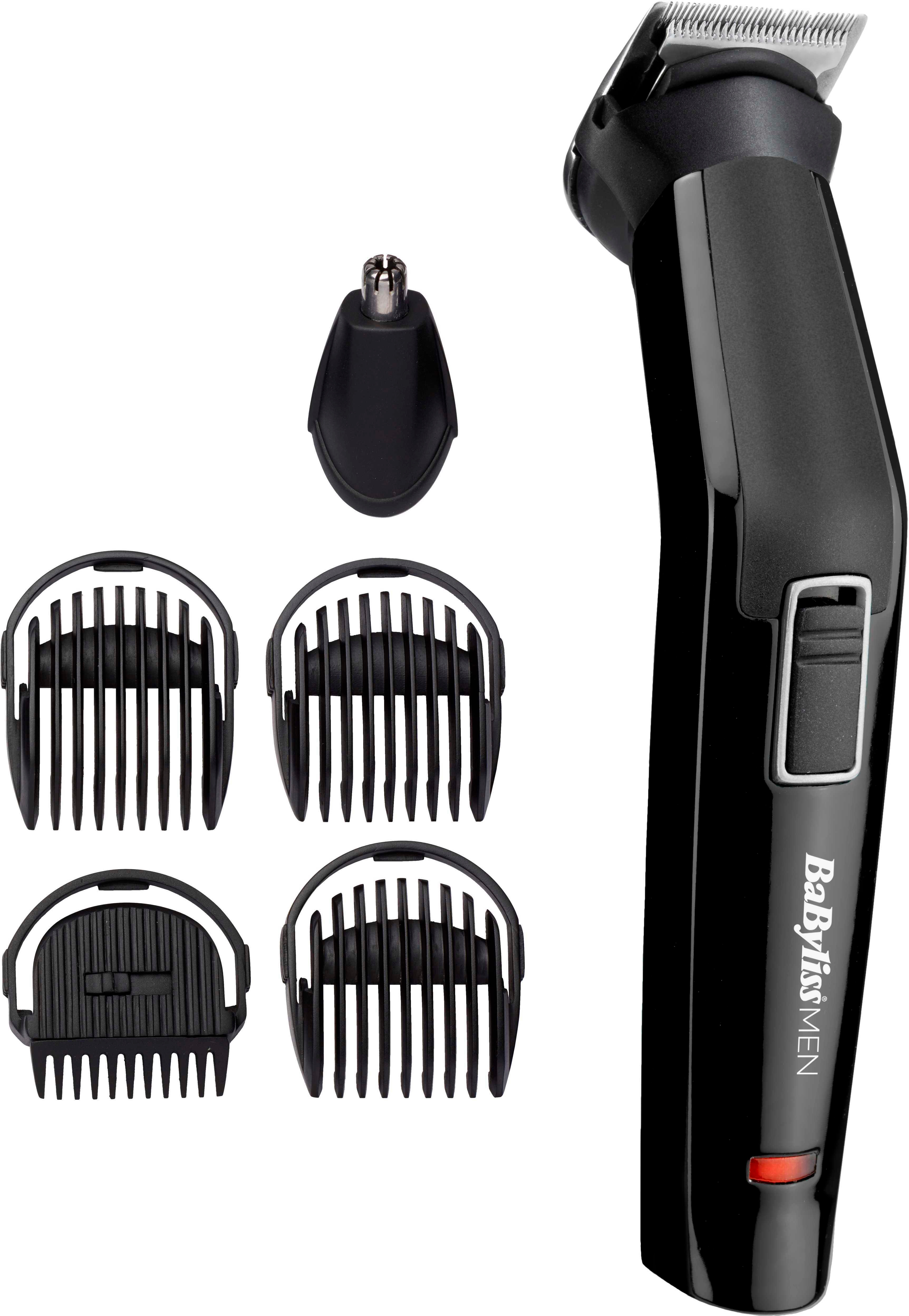 Babyliss Multifunktionstrimmer »MT725E MEN« 6 Aufsätze für Bart, Augenbrauen, Nasen- & Ohrenhaar in schwarz