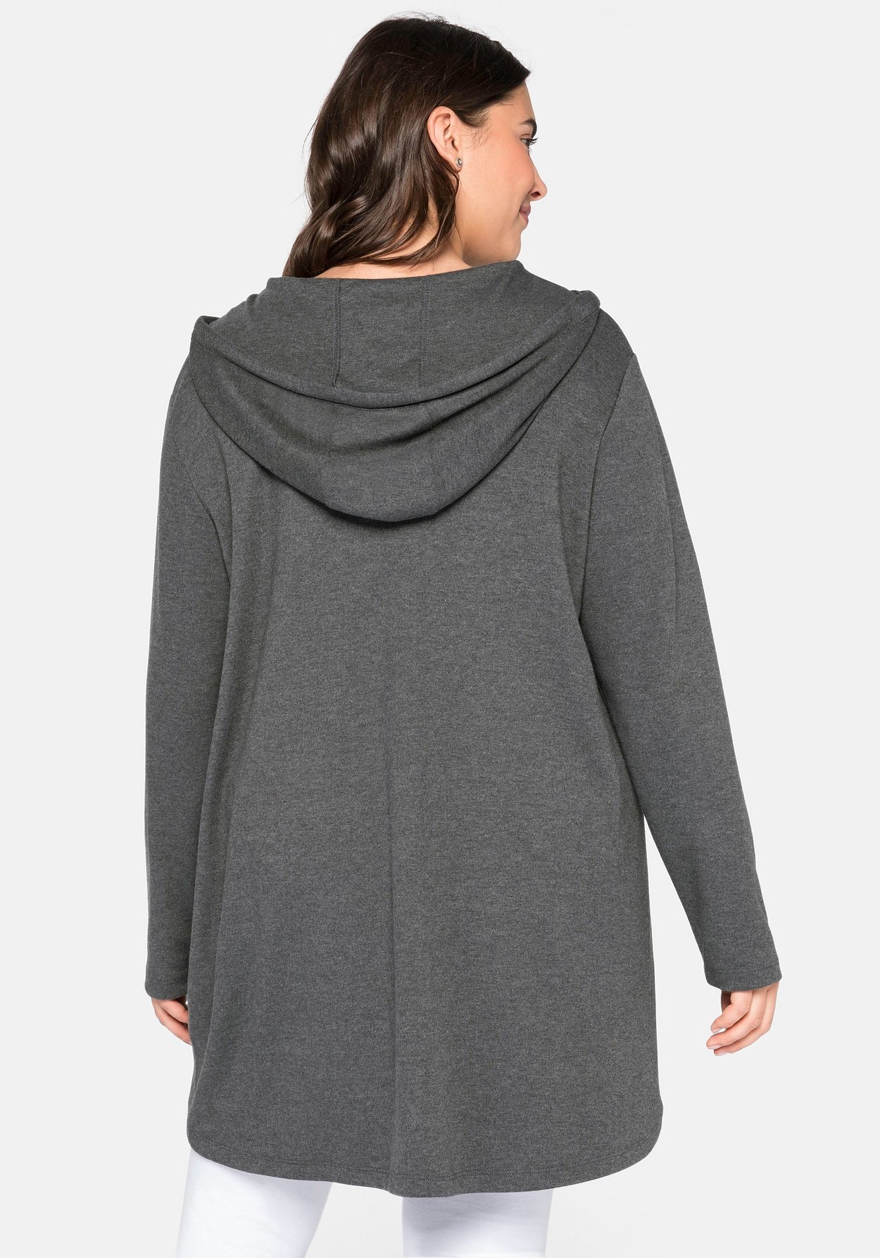 Sheego Longshirt »Longsweatshirt mit Kängurutasche, im Vokuhila-Schnitt«, mit Kängurutasche, im Vokuhila-Schnitt