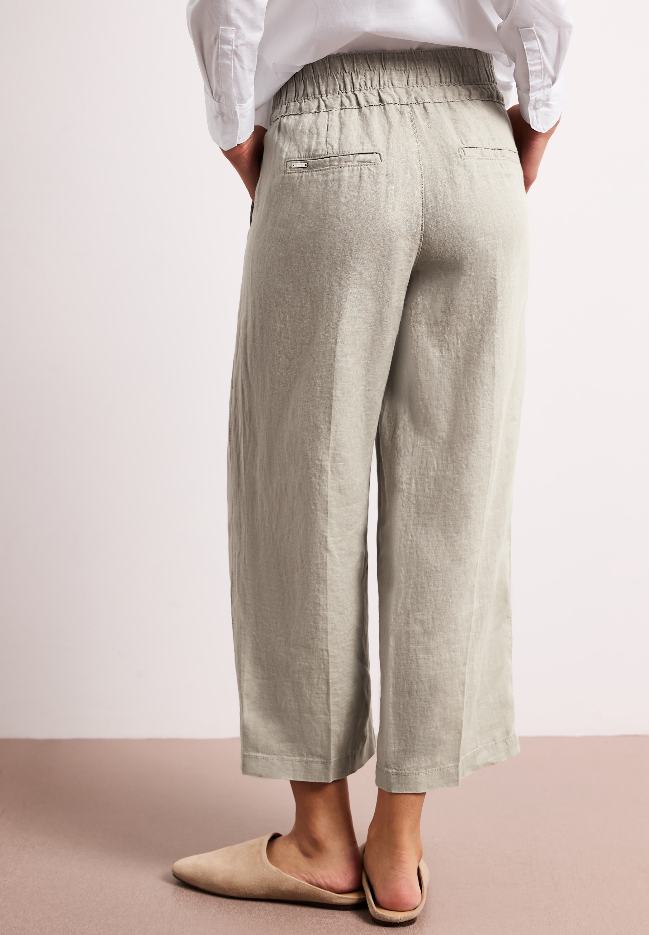 STREET ONE Leinenhose »Style Emee«  miSommerhose mit elastischem Bund und Kordelzug