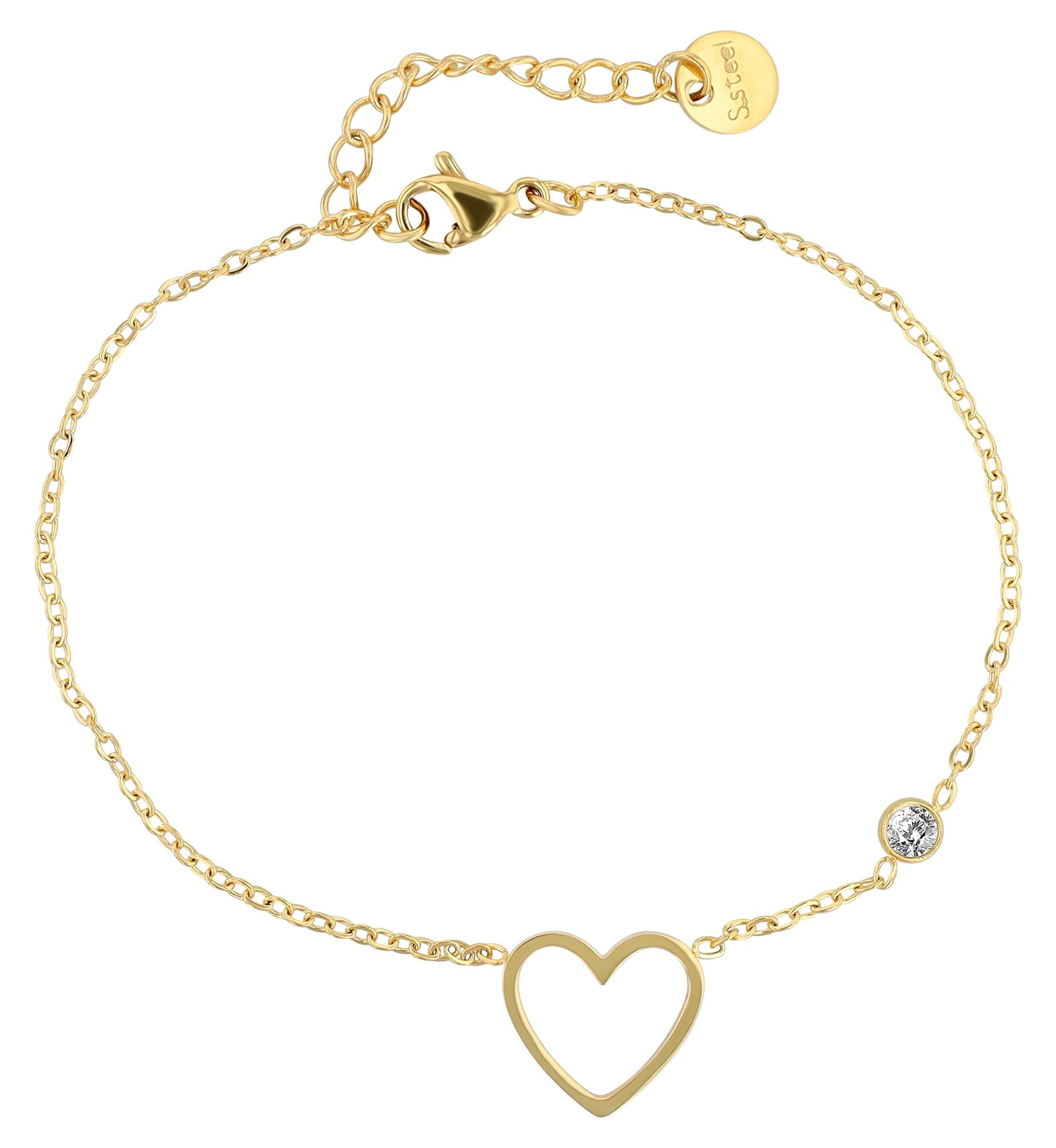 Adelia´s Armband »Damen Armband ¿ Herz aus Edelstahl 17+3 cm«