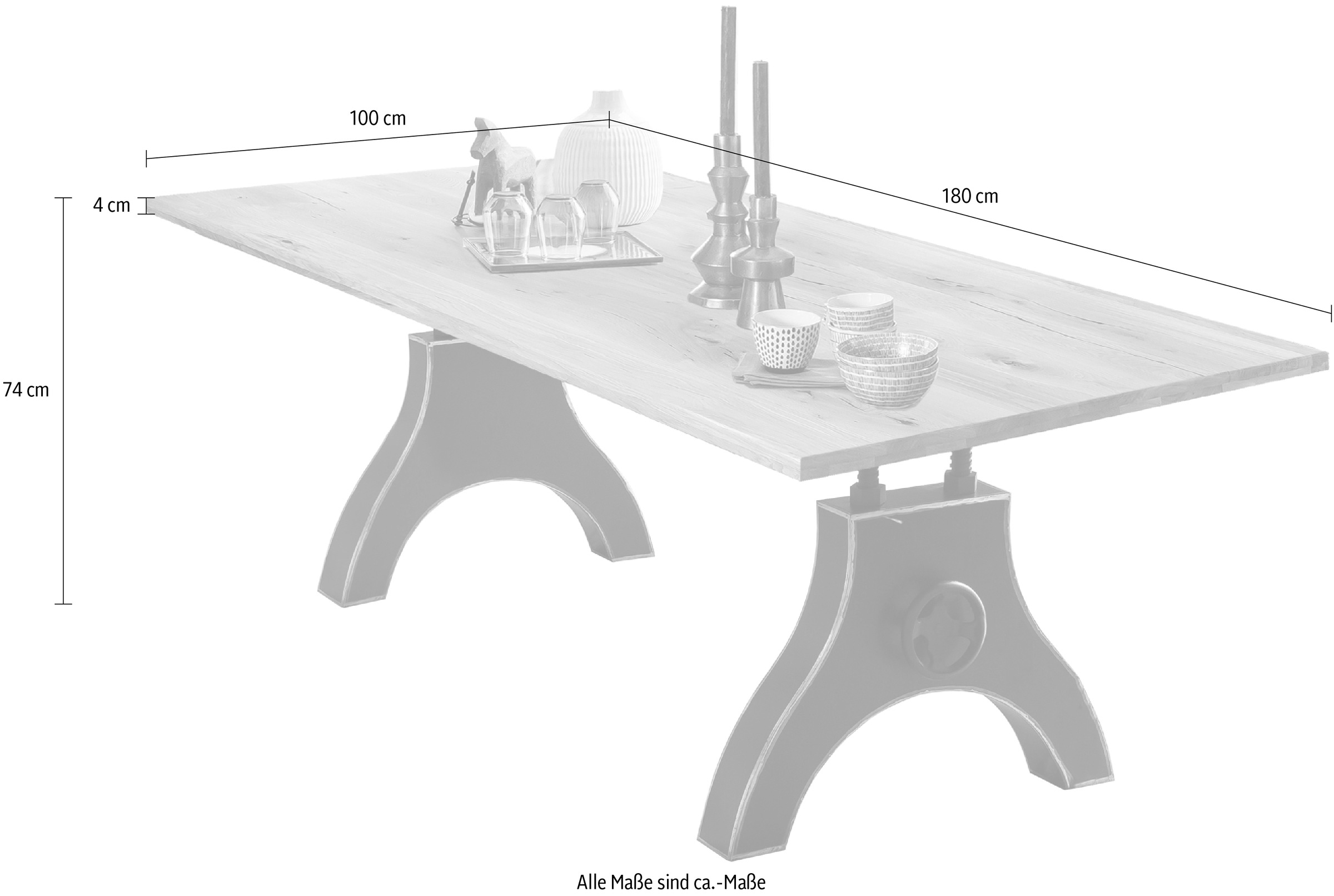 SIT Esstisch ausdrucksstarke Maserung mit Astlöchern