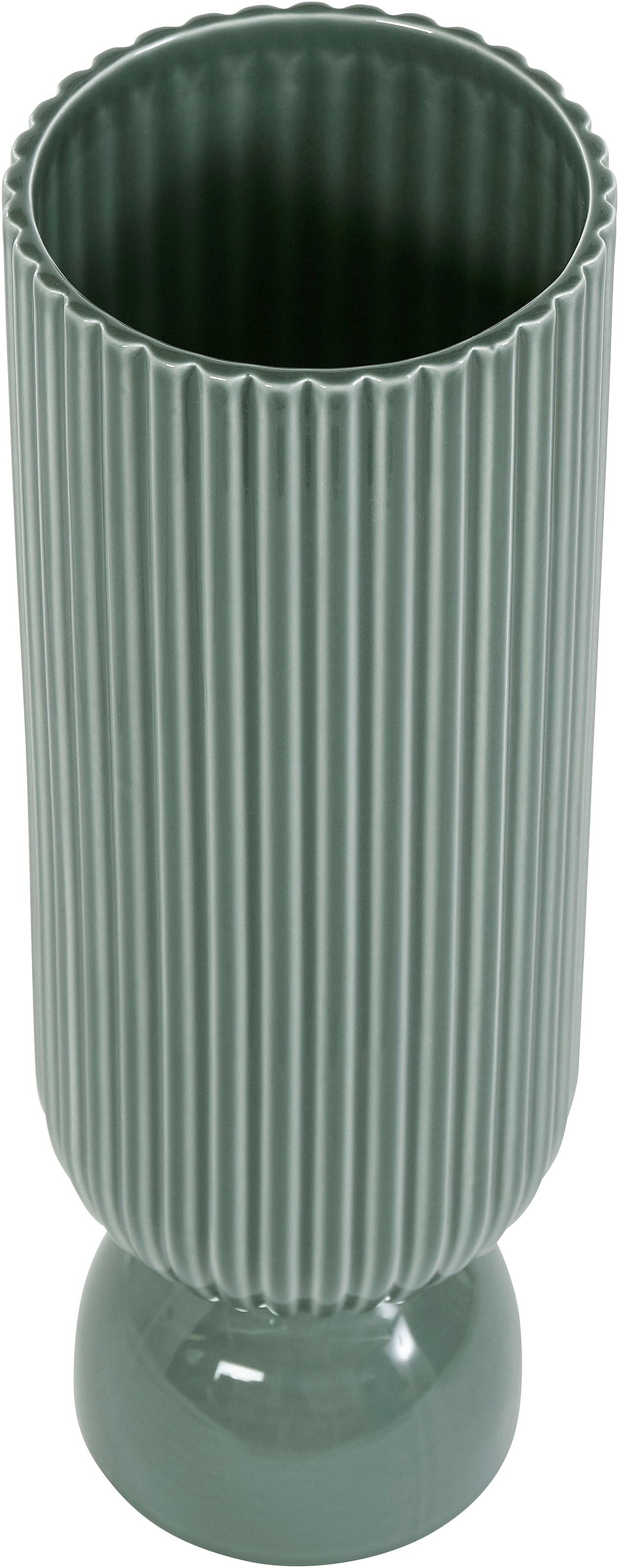 andas Dekovase »Vase aus Steingut, Rillen-Optik«, (1 St.), Höhe 37 cm
