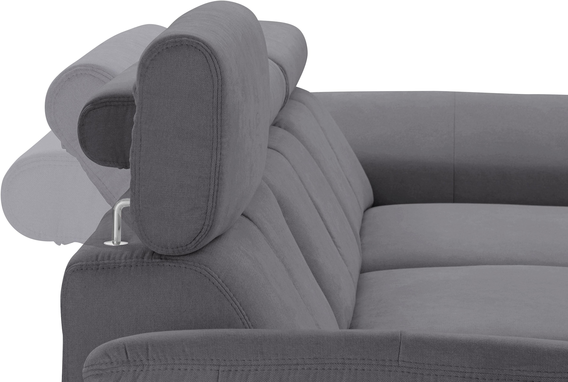 exxpo - sofa fashion Ecksofa »Salerno, inkl. Kopf- und Armteilverstellung, elegant & bequem, L-Form«, wahlweise mit Bettfunktion und Bettkasten, tolle Detailverarbeitung