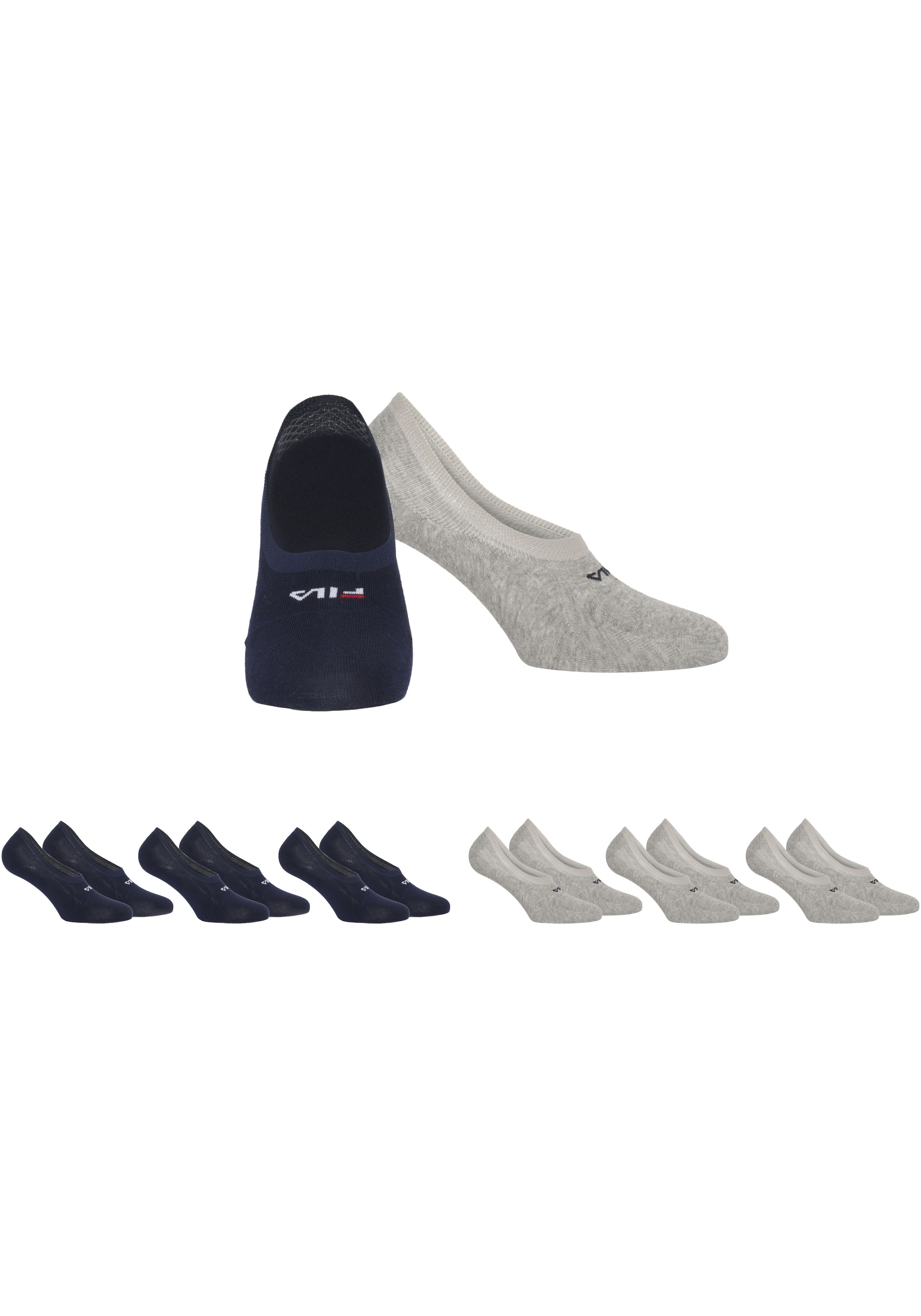 Fila Füßlinge »UNISEX GHOST SOCKS SILICONE HEEL INSIDE«, (6 Paar), mit Logo-Schriftzug