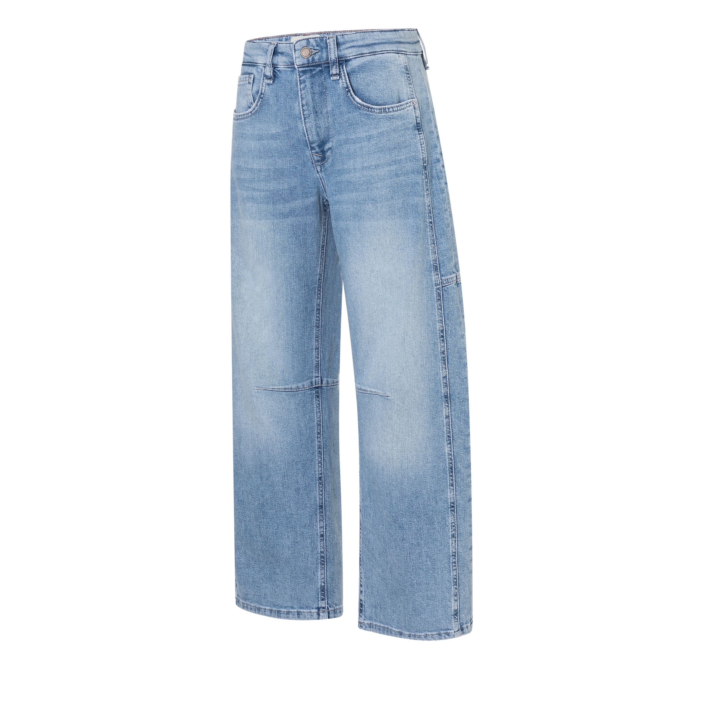MAC 5-Pocket-Jeans »OHIO Barrel« Barrel Fit, Naht-Detail auf Kniehöhe