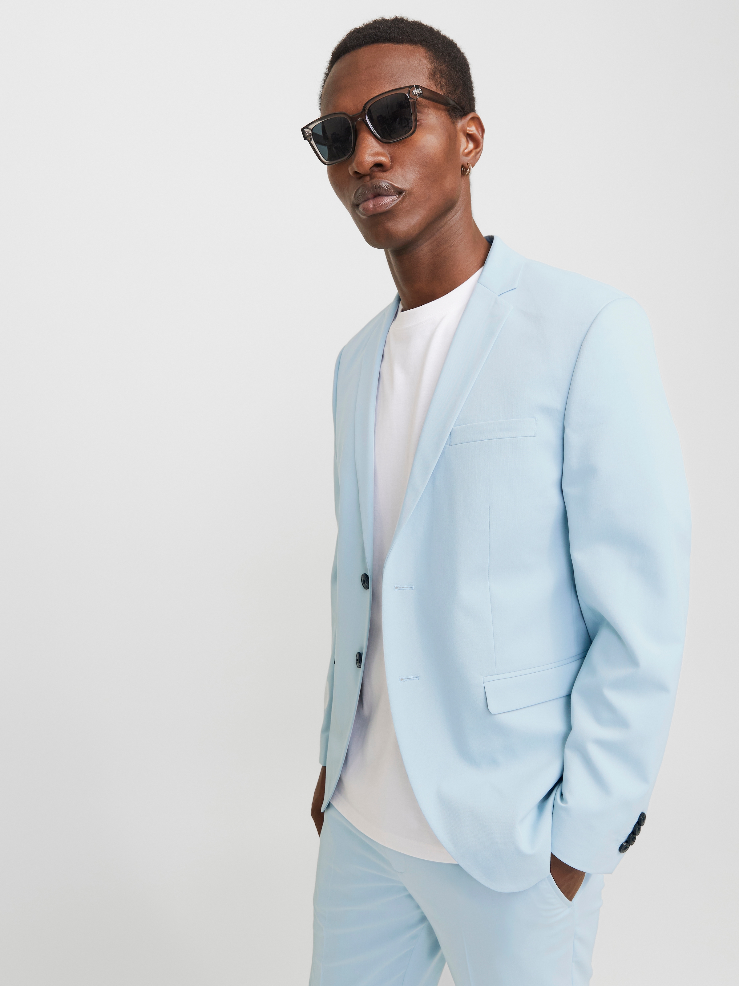 Jack & Jones Anzug »JPRFRANCO  Extra schmal, pflegeleicht, stilvoll mit fallendem Revers« slim fit Materialmix, slim fit
