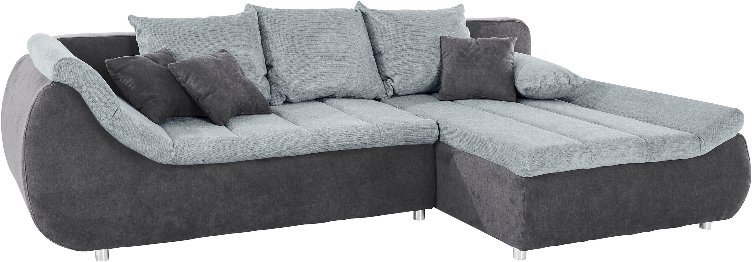 INOSIGN Ecksofa »Imola, elegant und modern, aktuelle Steppung im Sitz, bequem, L-Form«, frei im Raum stellbar, wahlweise mit Bettfunktion und Bettkasten