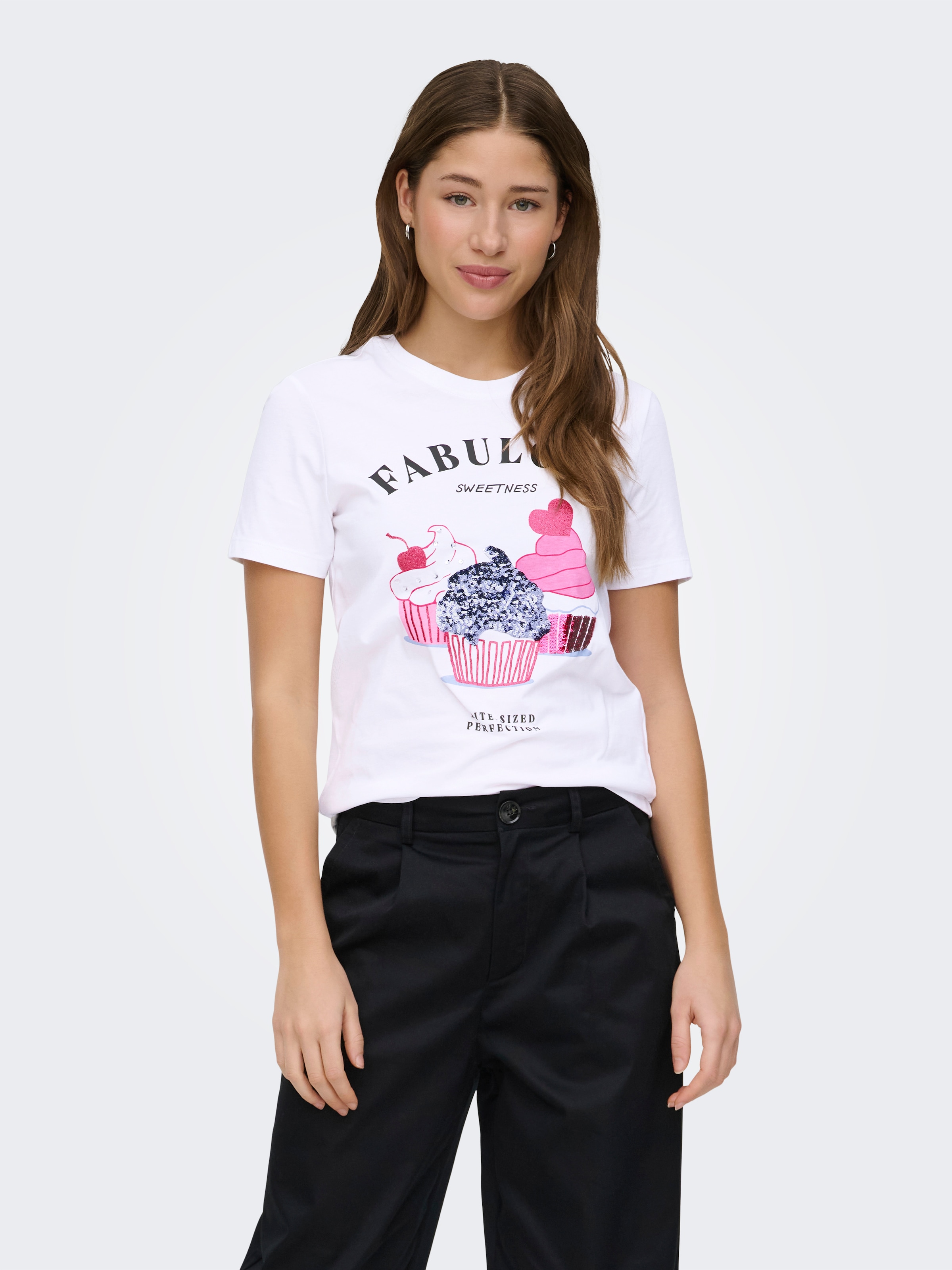 ONLY Kurzarmshirt »ONLKITA LIFE S/S TOP BOX JRS« Baumwolle, regular fit, Rundhals